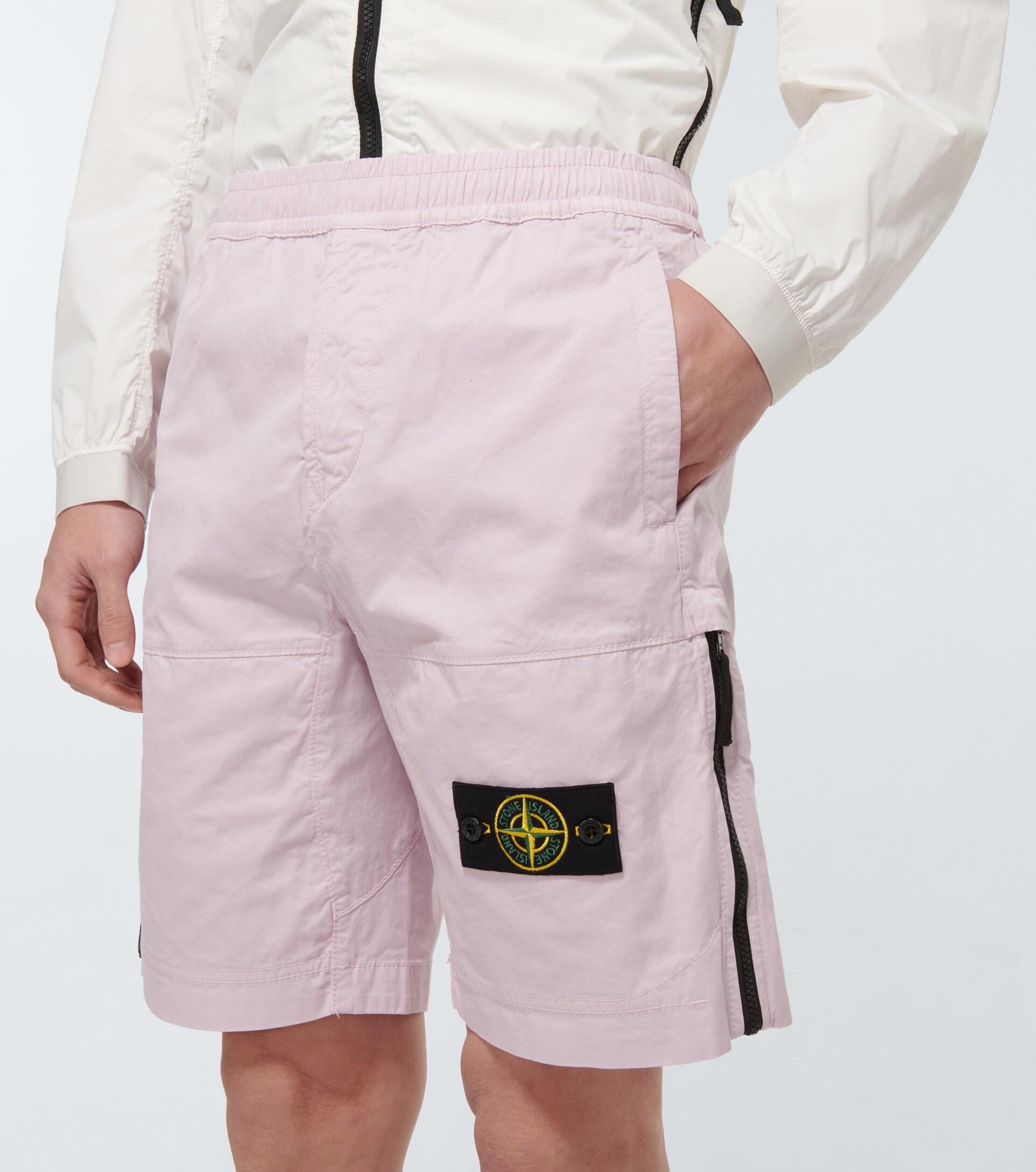 Stone Island Cotton Bermuda Shorts in Pink for Men | Lyst