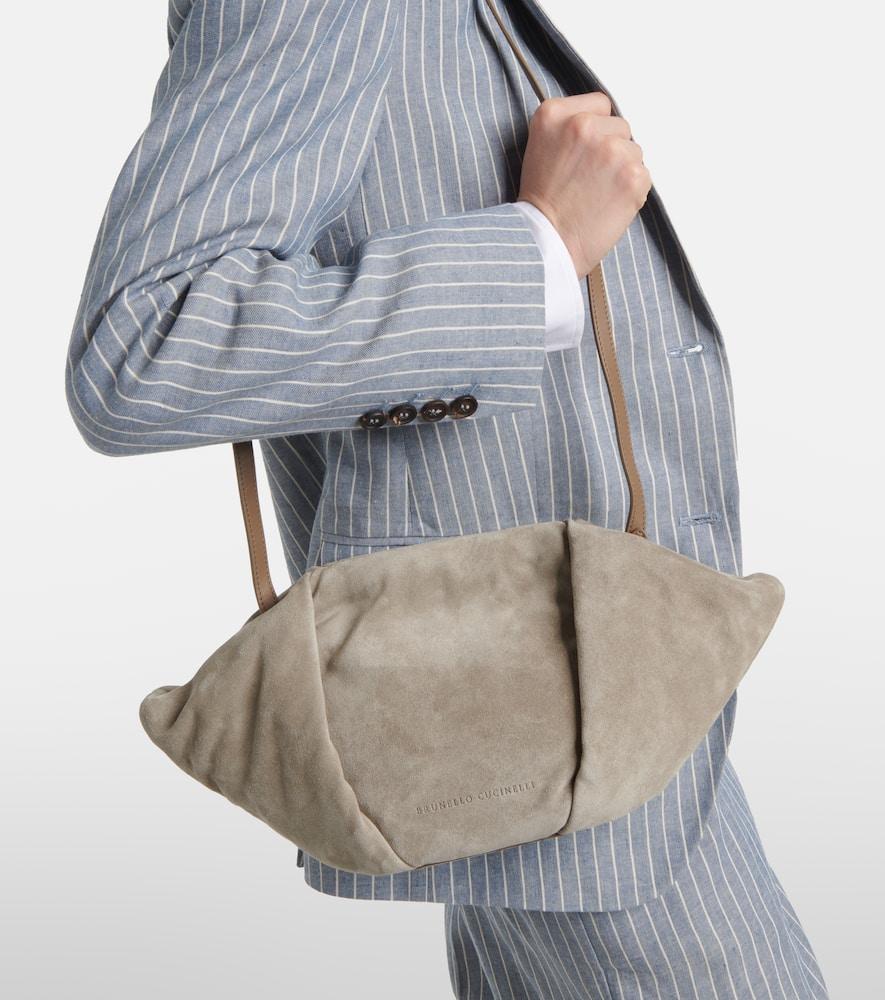 クラッチバッグ Brunello Cucinelli Suede Finish Clutch Bag With Fold-Over Brunello Cucinelli Women's Suede Finish Clutch Bag With Fold