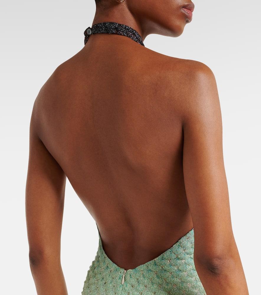 Missoni Dyed Halterneck Midi Dress in Green | Lyst