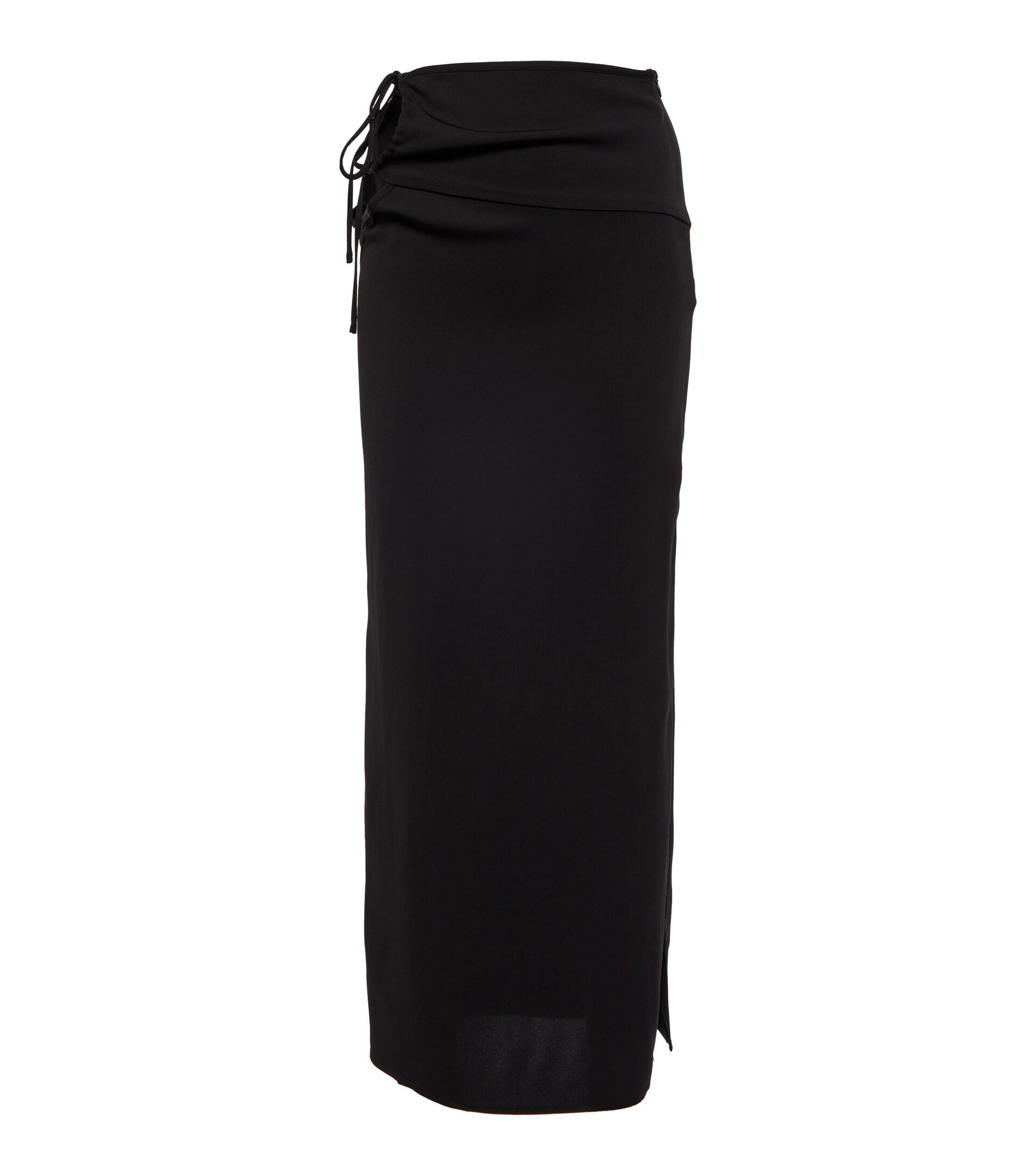 Christopher Esber Wraparound Crepe Maxi Skirt in Black | Lyst