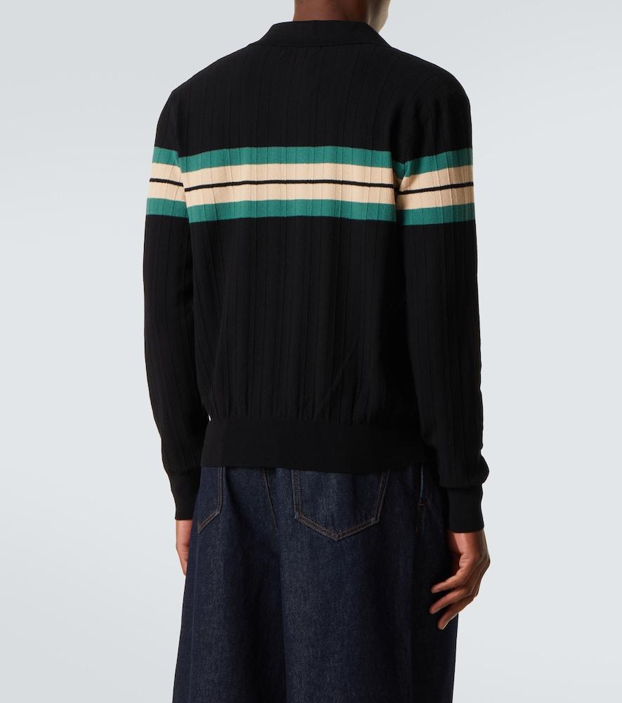 Dries Van Noten Striped Polo Sweater in Black for Men | Lyst Canada