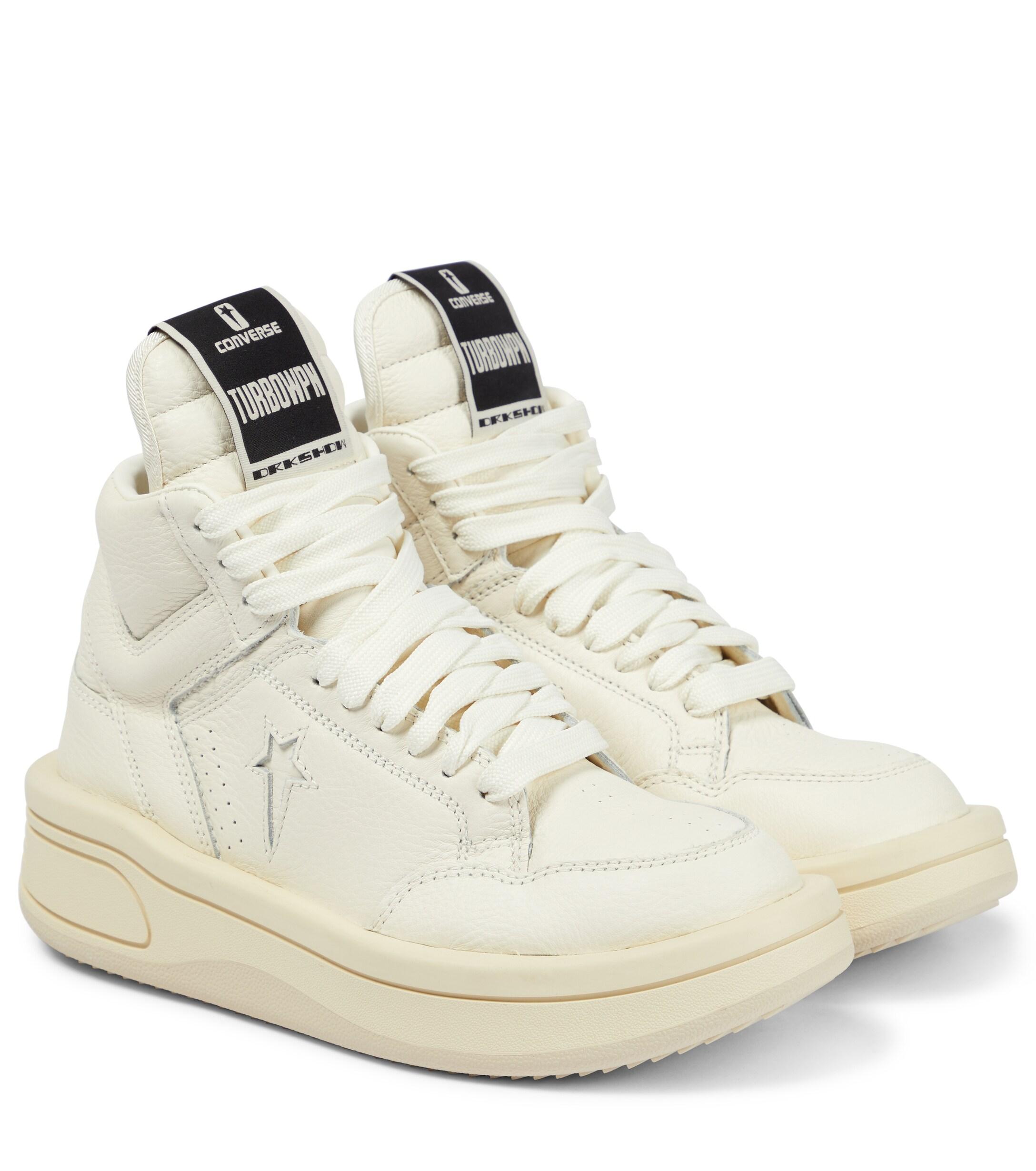 Rick Owens X Converse Drkshdw Turbowpn Leather High-top Sneakers