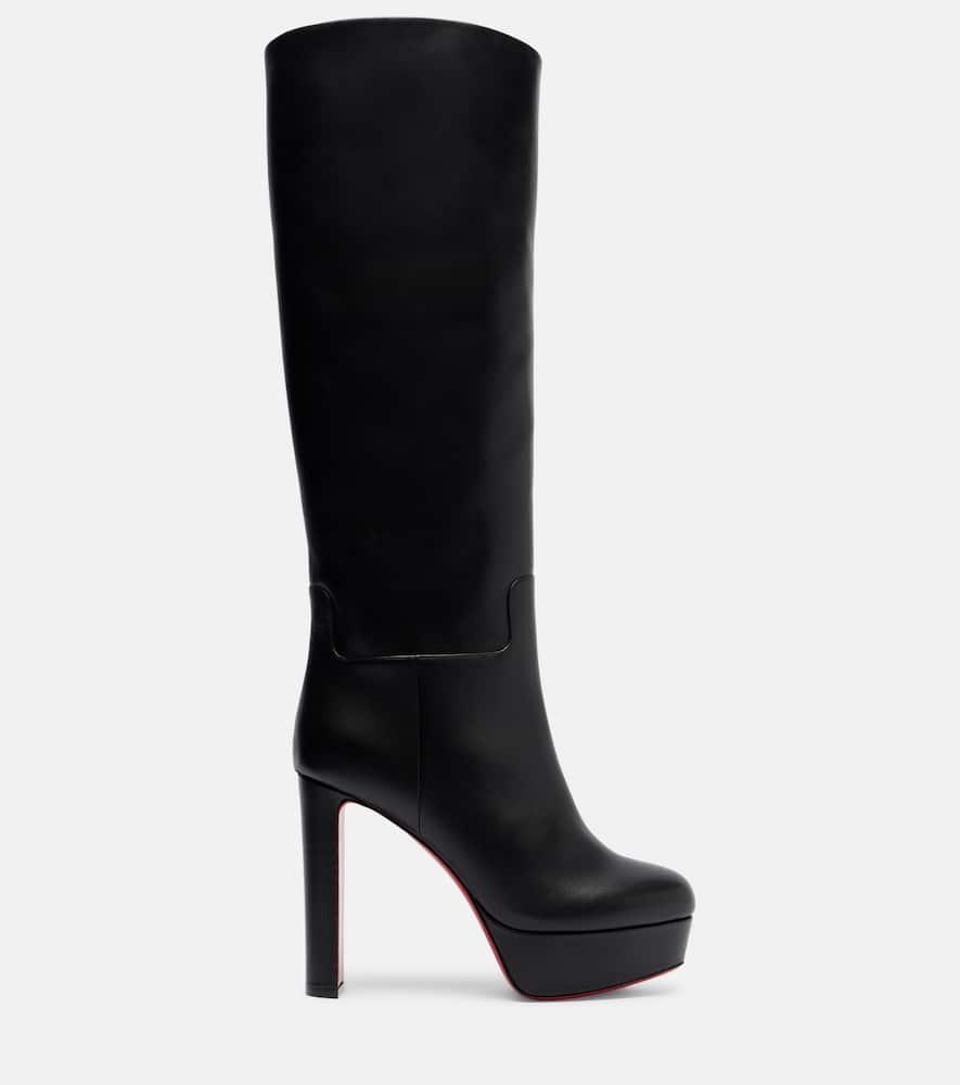 Christian Louboutin Loo 130 Leather Platform Knee-High Boots in