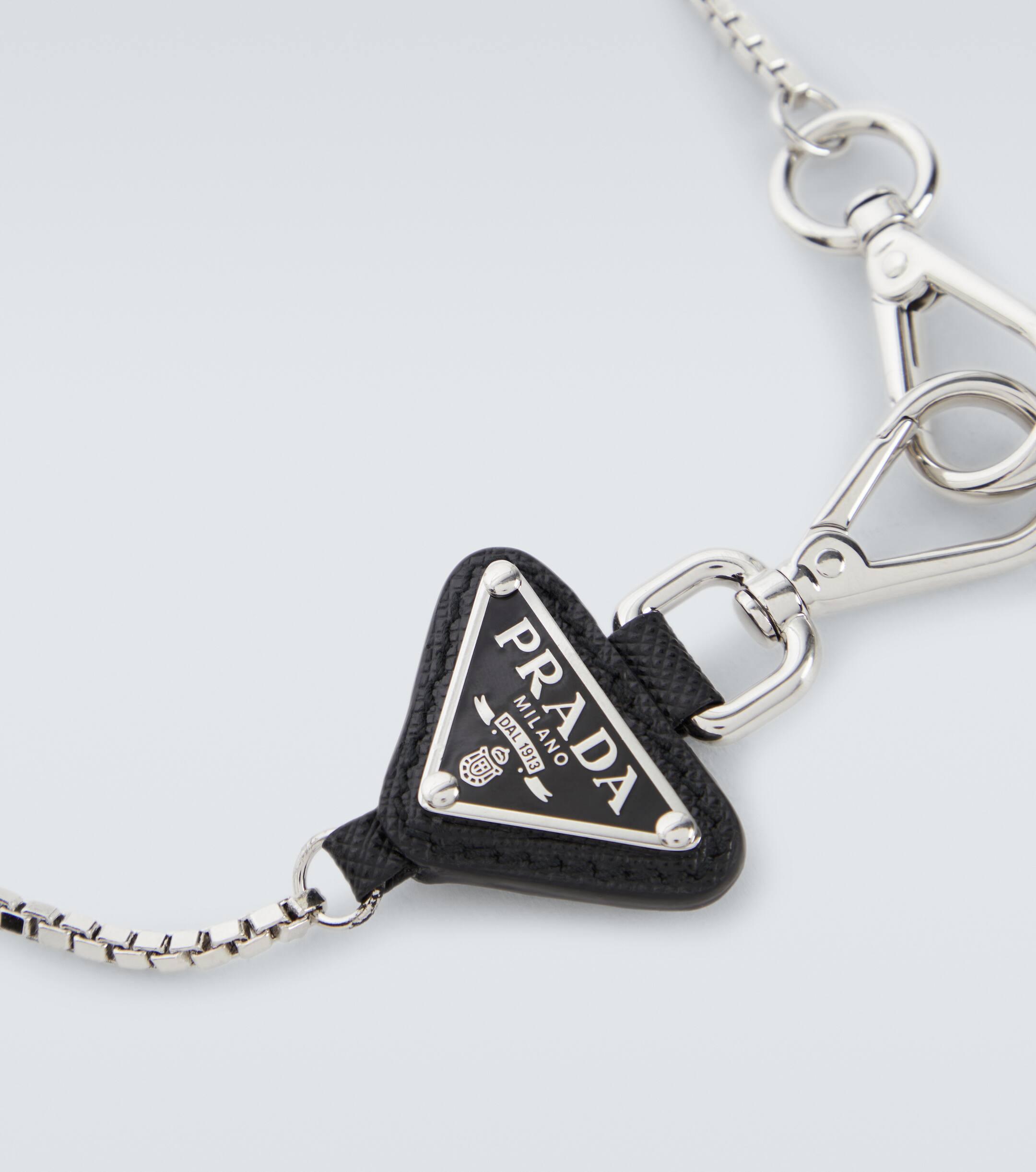 Prada Logo Keychain in White for Men Lyst UK