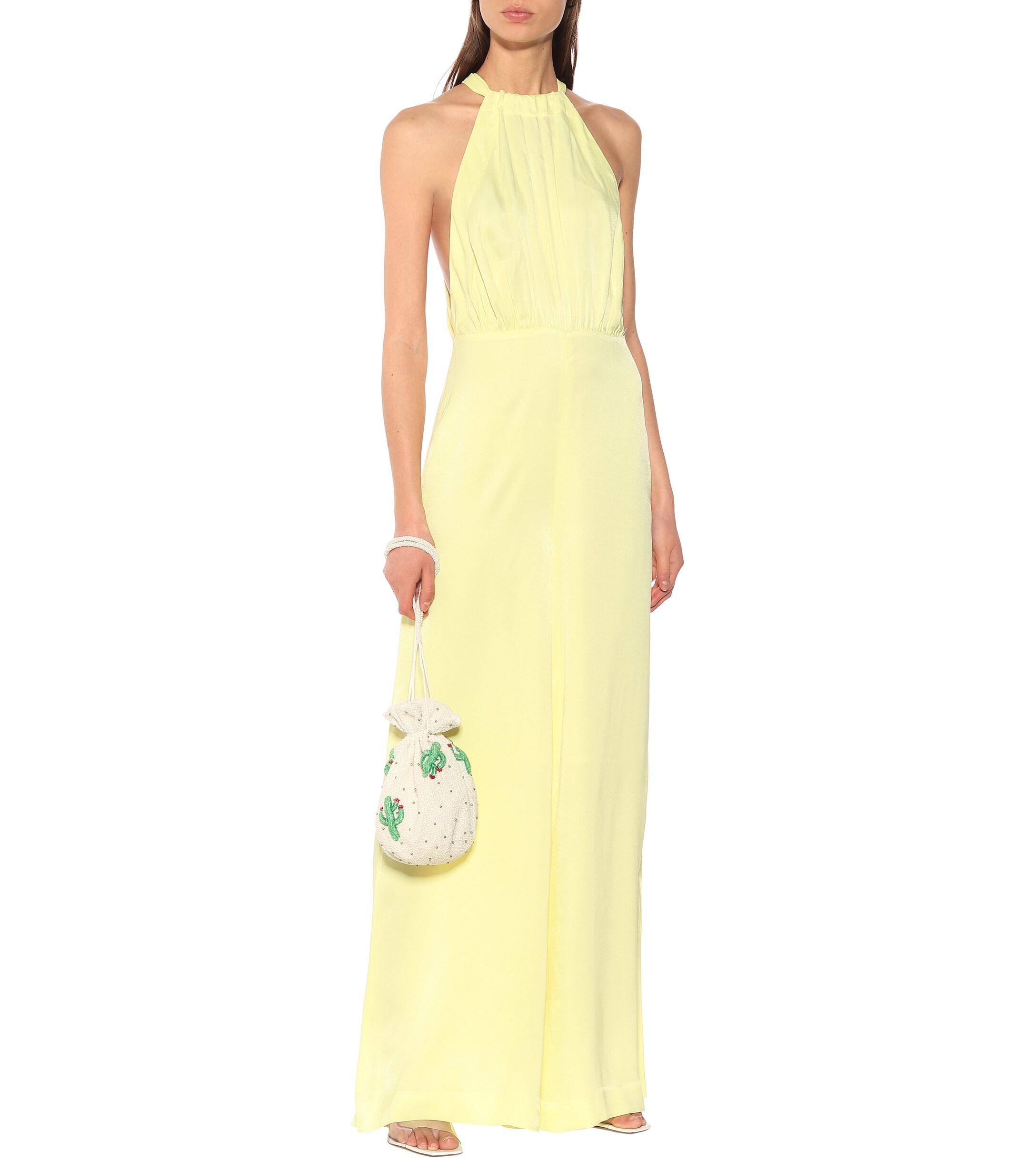 yellow satin jumpsuit