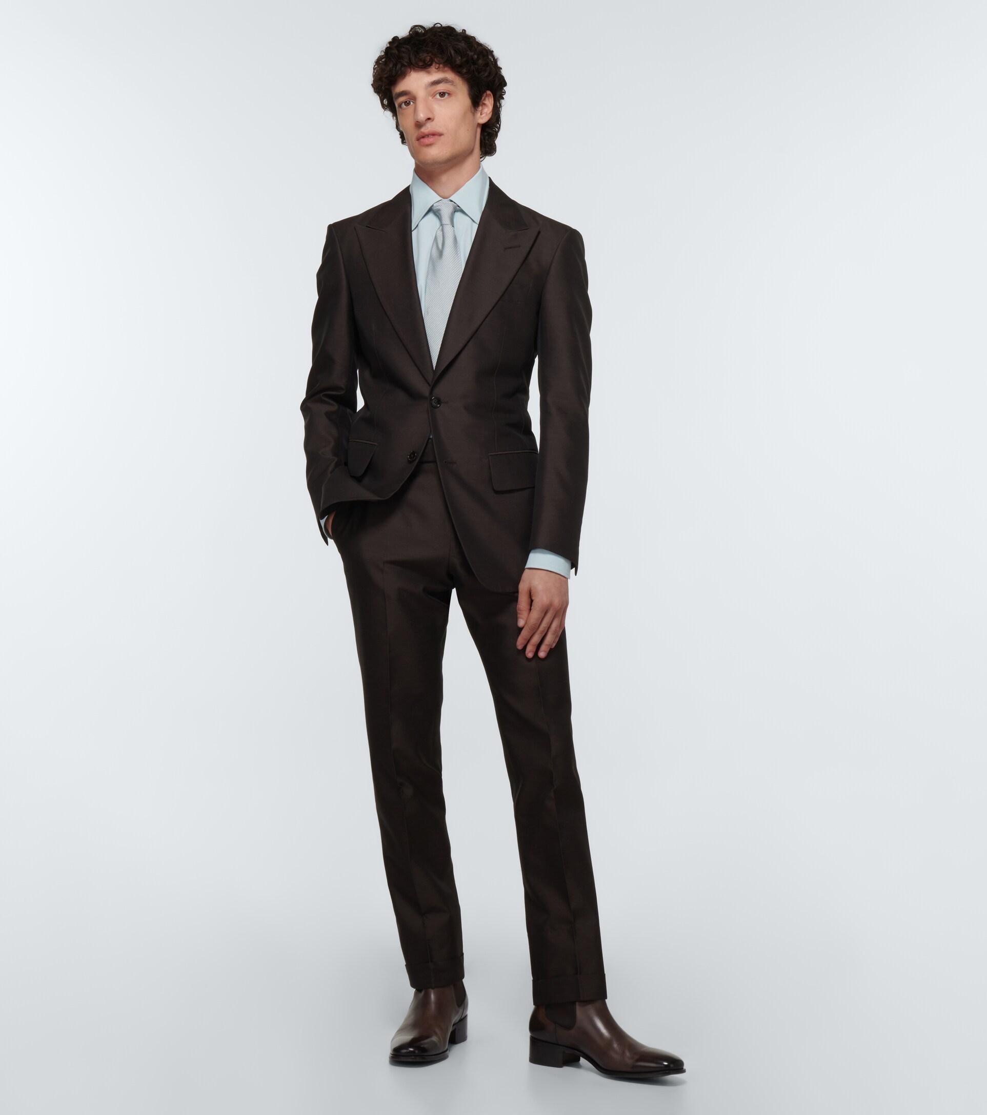 Tom Ford Cotton, Wool, And Silk Suit in Black for Men