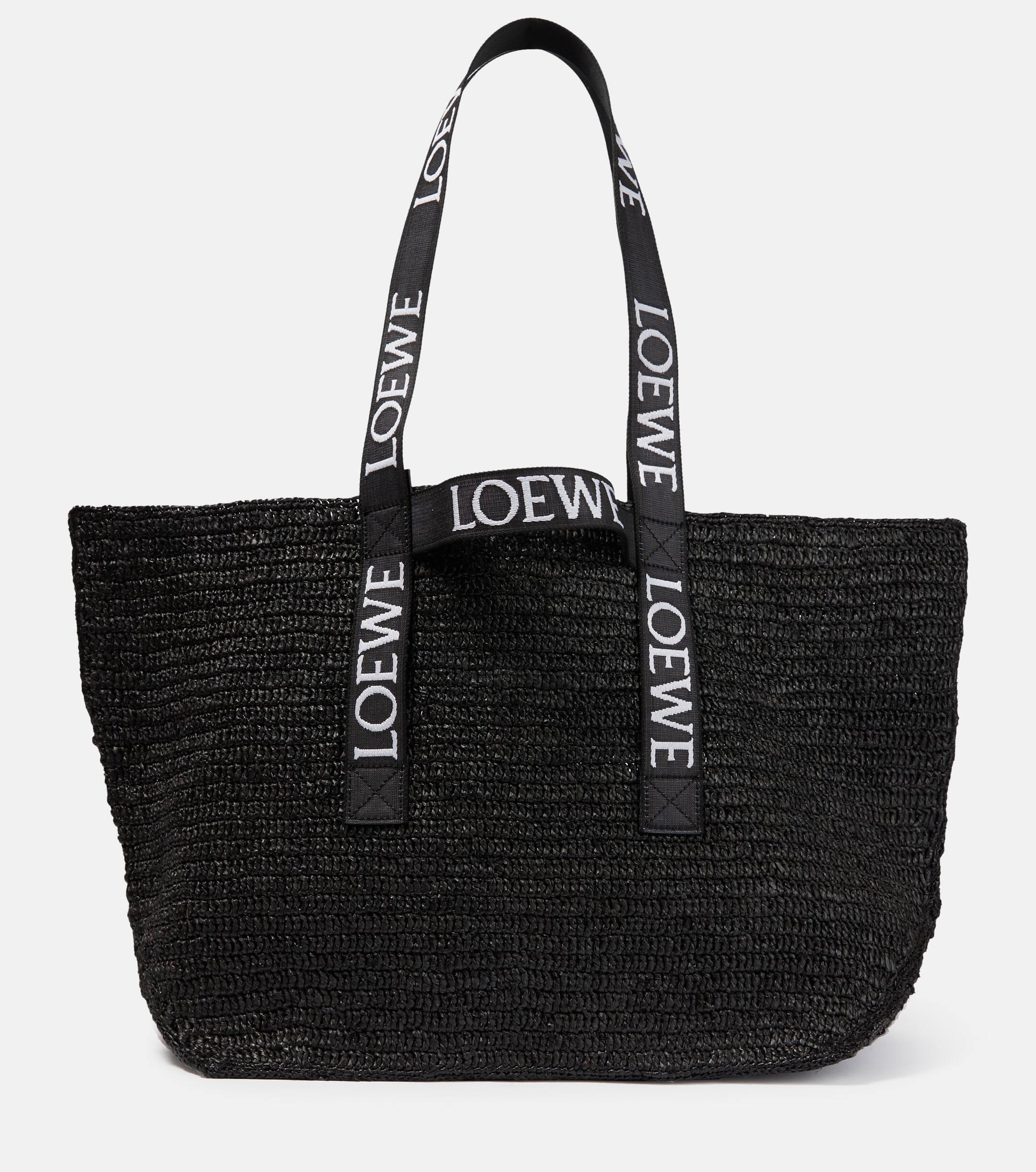 Loewe Paula S Ibiza Fold Shopper Raffia Tote Bag in Black Lyst UK
