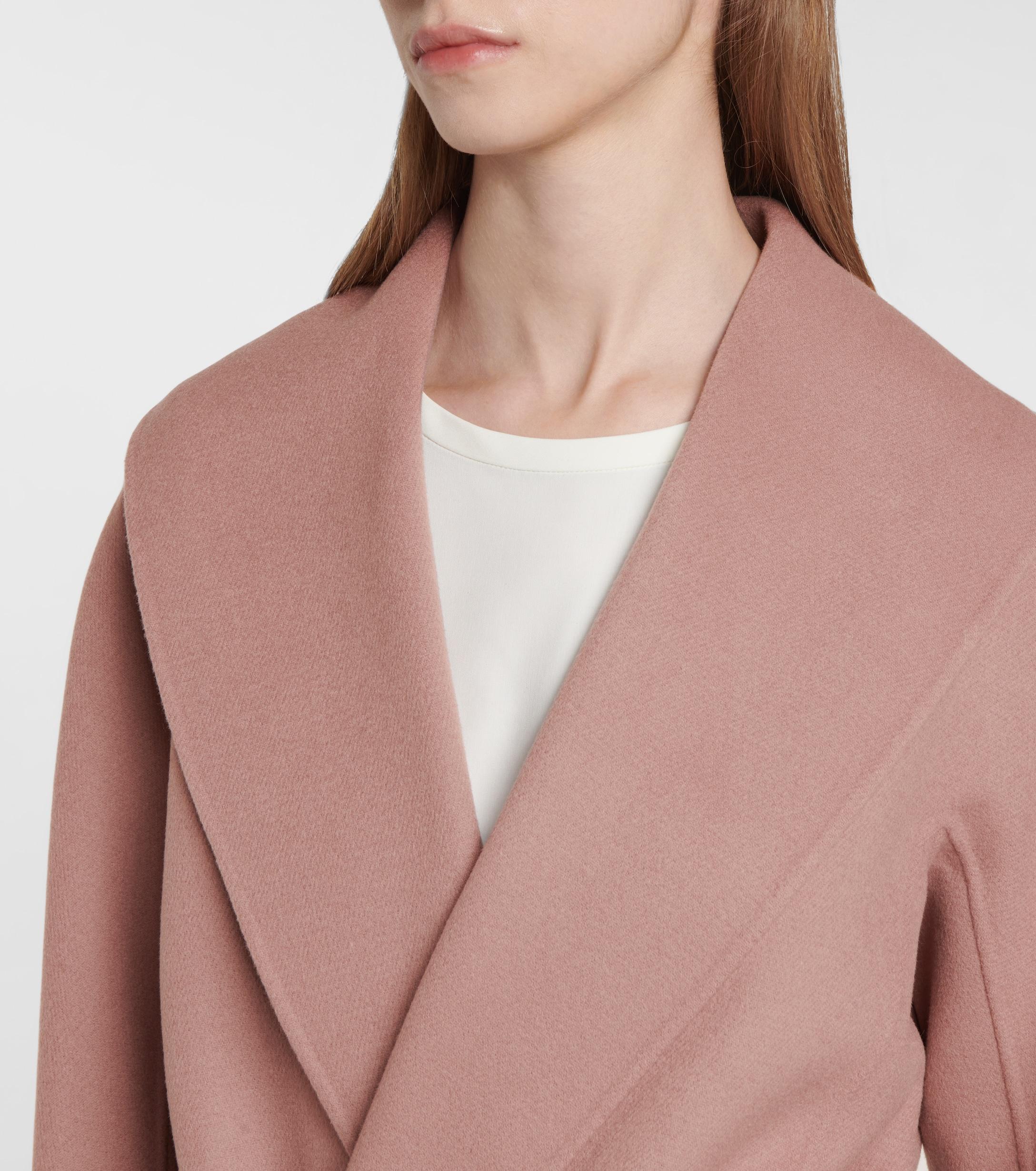 Max Mara Messi Belted Virgin Wool Coat in Pink Lyst