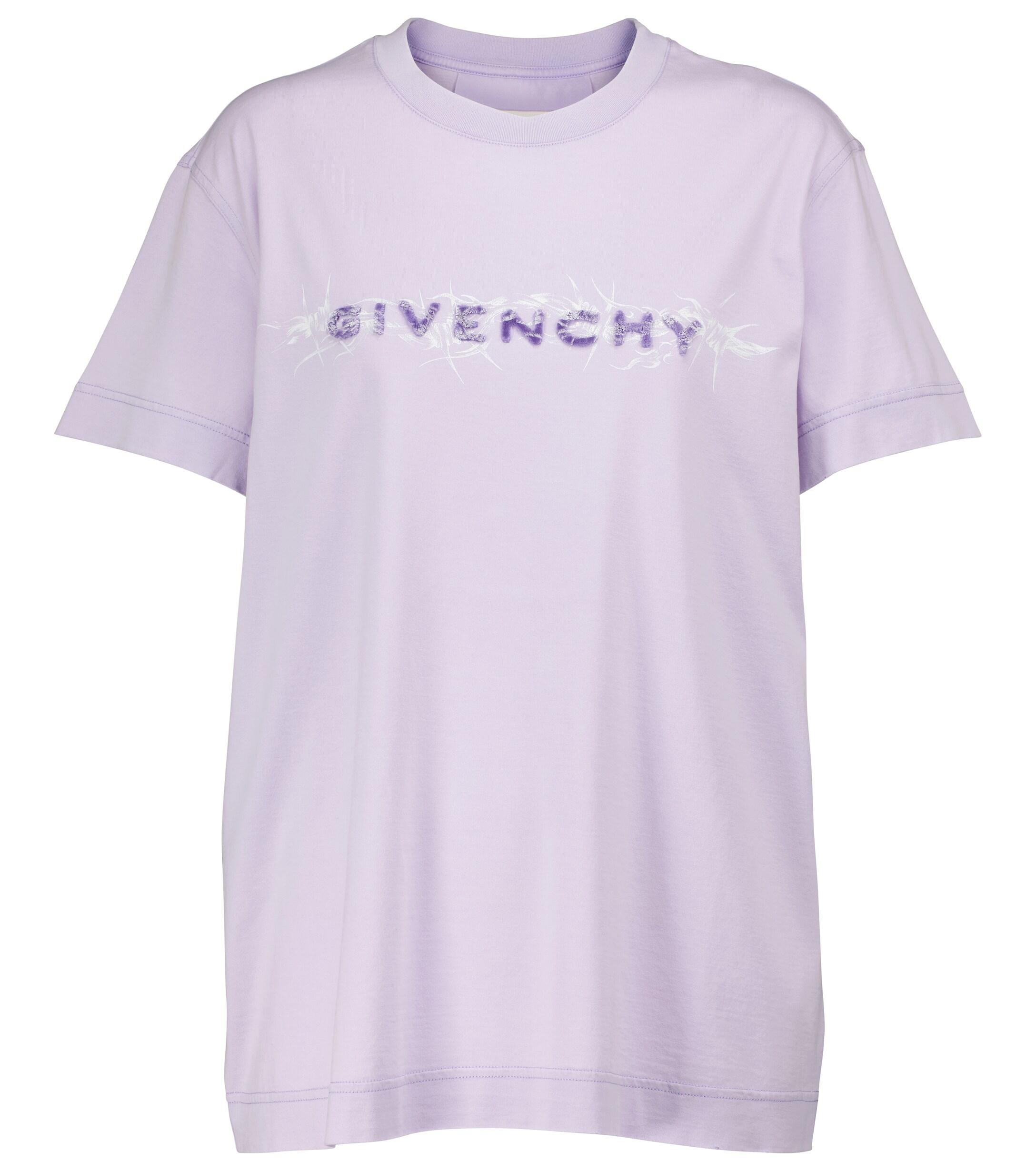 Givenchy Logo Cotton Jersey T-shirt in Purple | Lyst