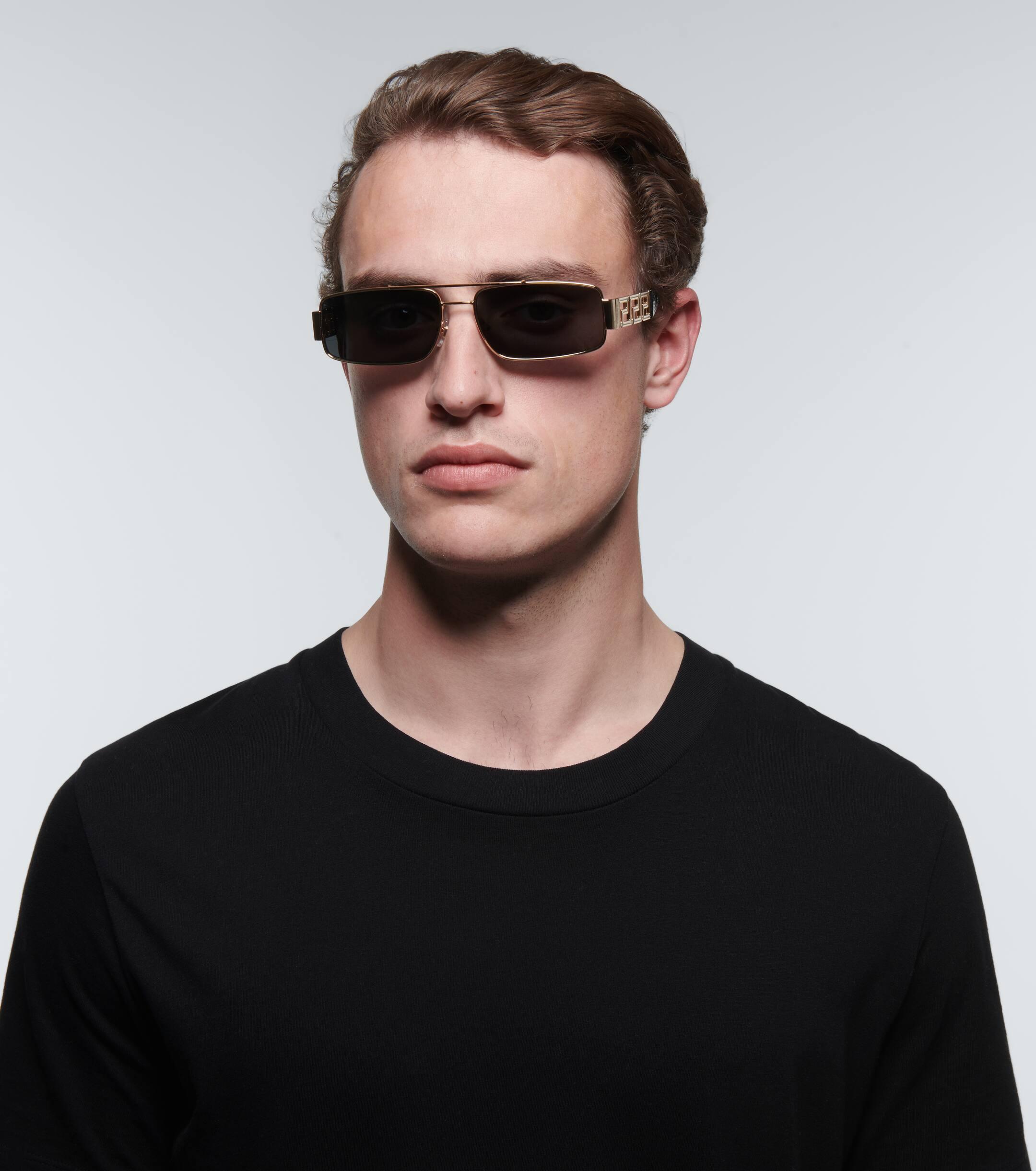 Versace Greca Rectangular Sunglasses in Blue for Men | Lyst UK