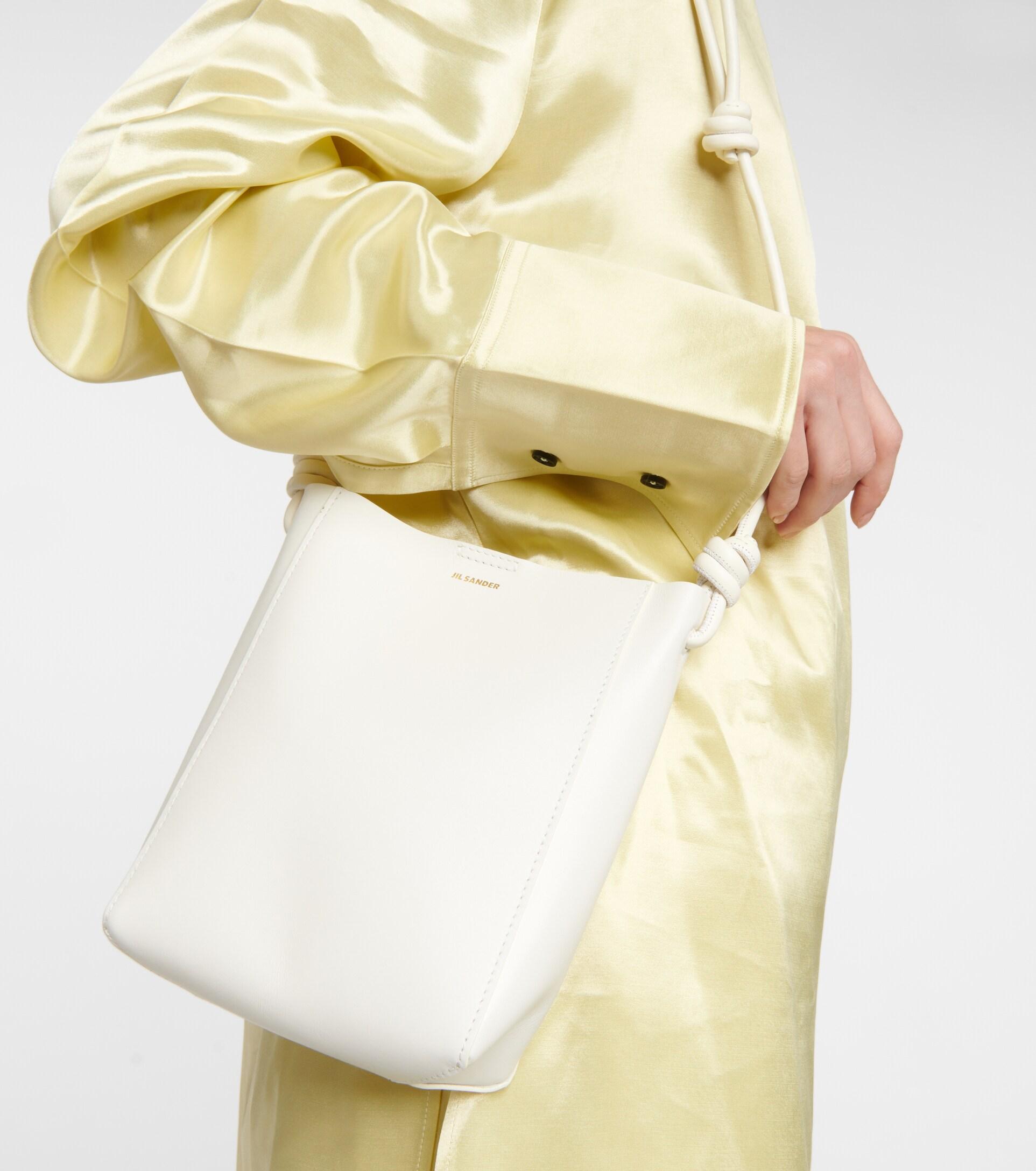 Jil Sander Tangle Small Leather Shoulder Bag in White | Lyst