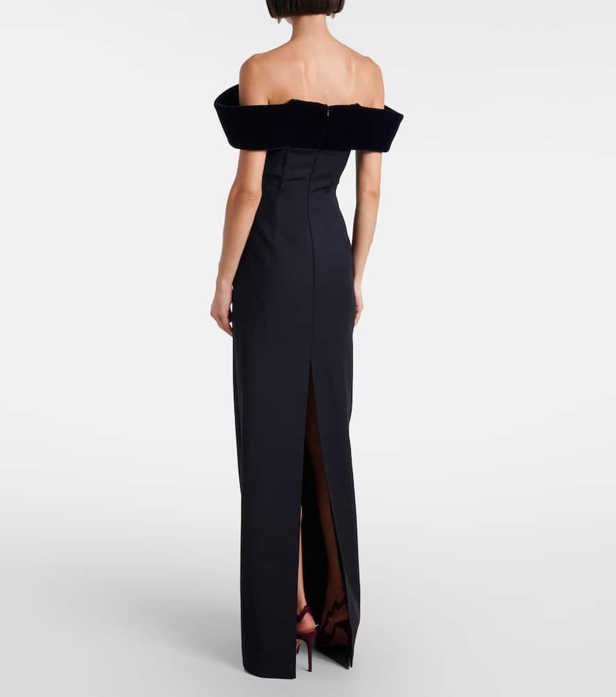 ワンピース DAVID KOMA SS23 'Open Leg Cami' dress (RE23DK40DLA BLACK) David Koma Open Side Lace Ruffle Gown in Black | FWRD
