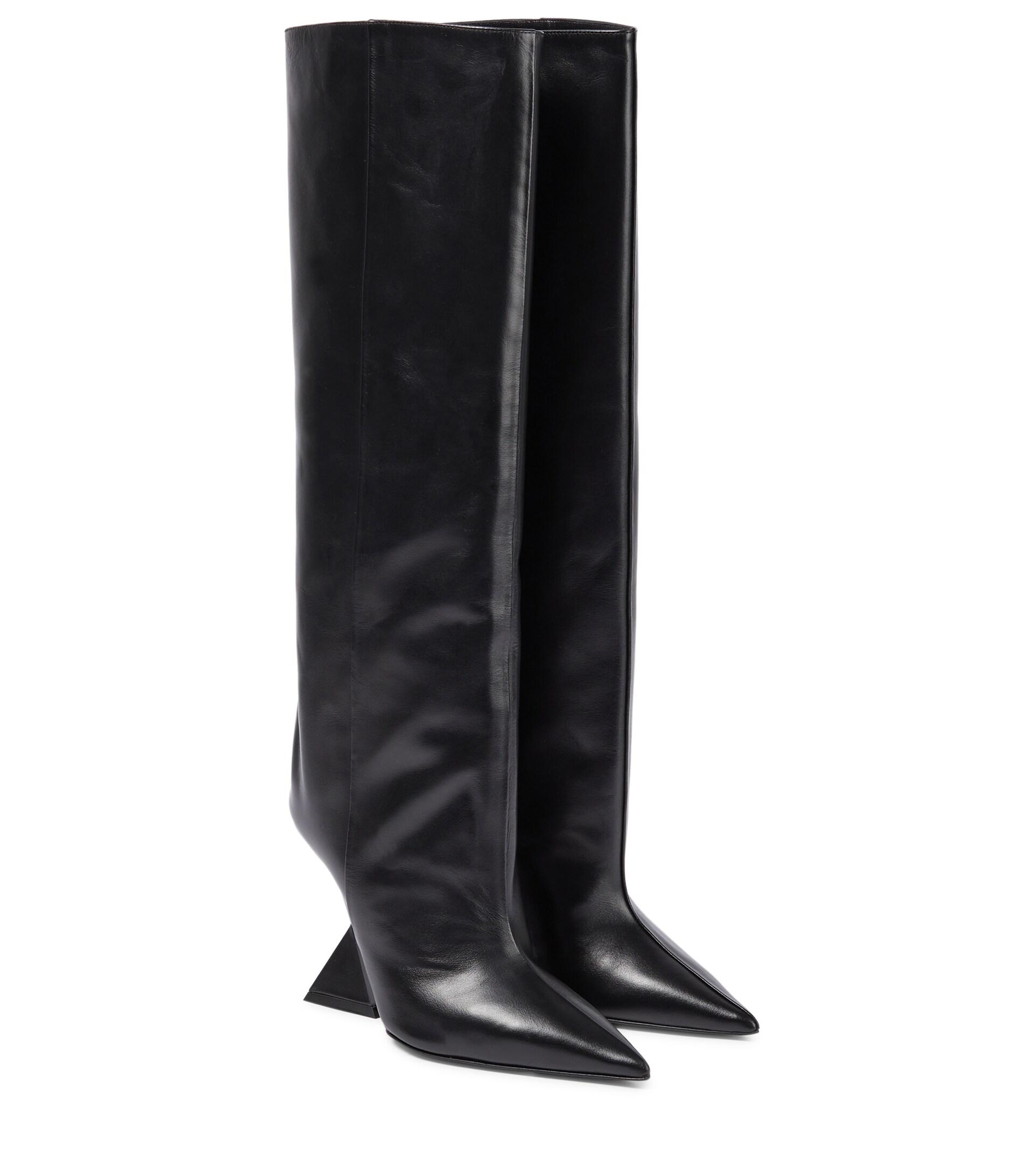 The Attico Cheope Leather Knee-high Boots in Black | Lyst
