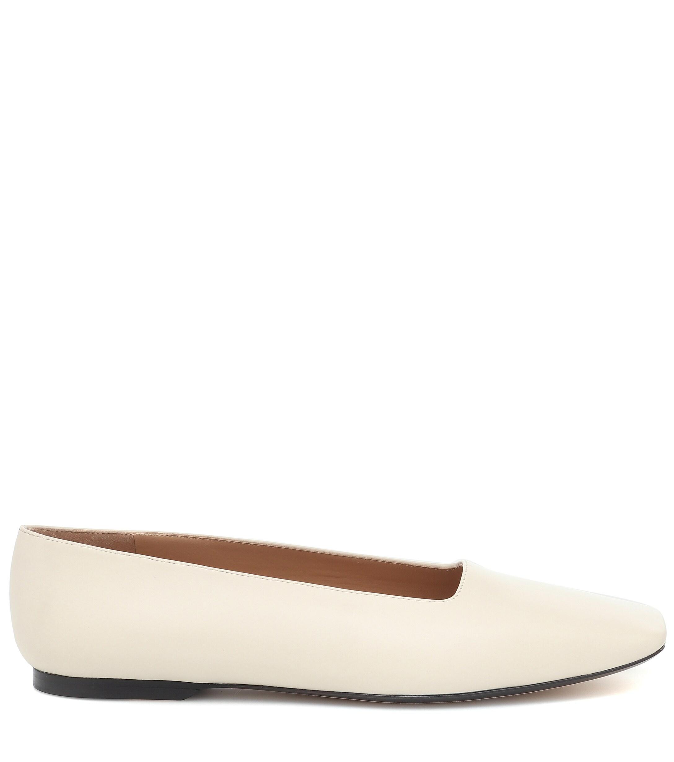 JOSEPH Leather Ballet Flats in White Lyst