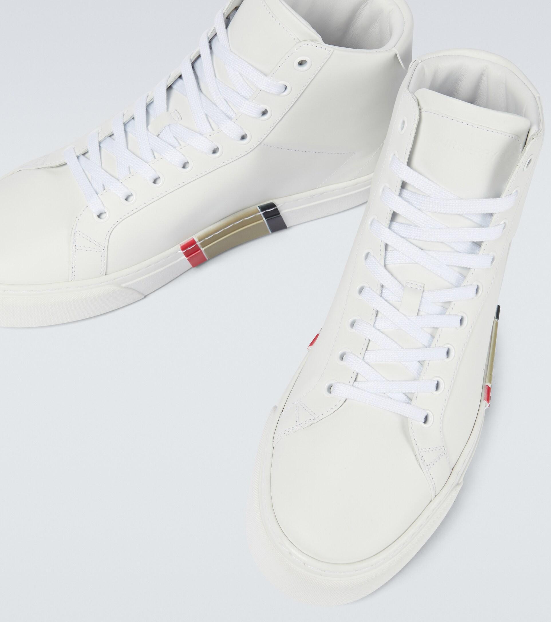 Burberry Rangleton High-top Leather Sneakers in White for Men | Lyst