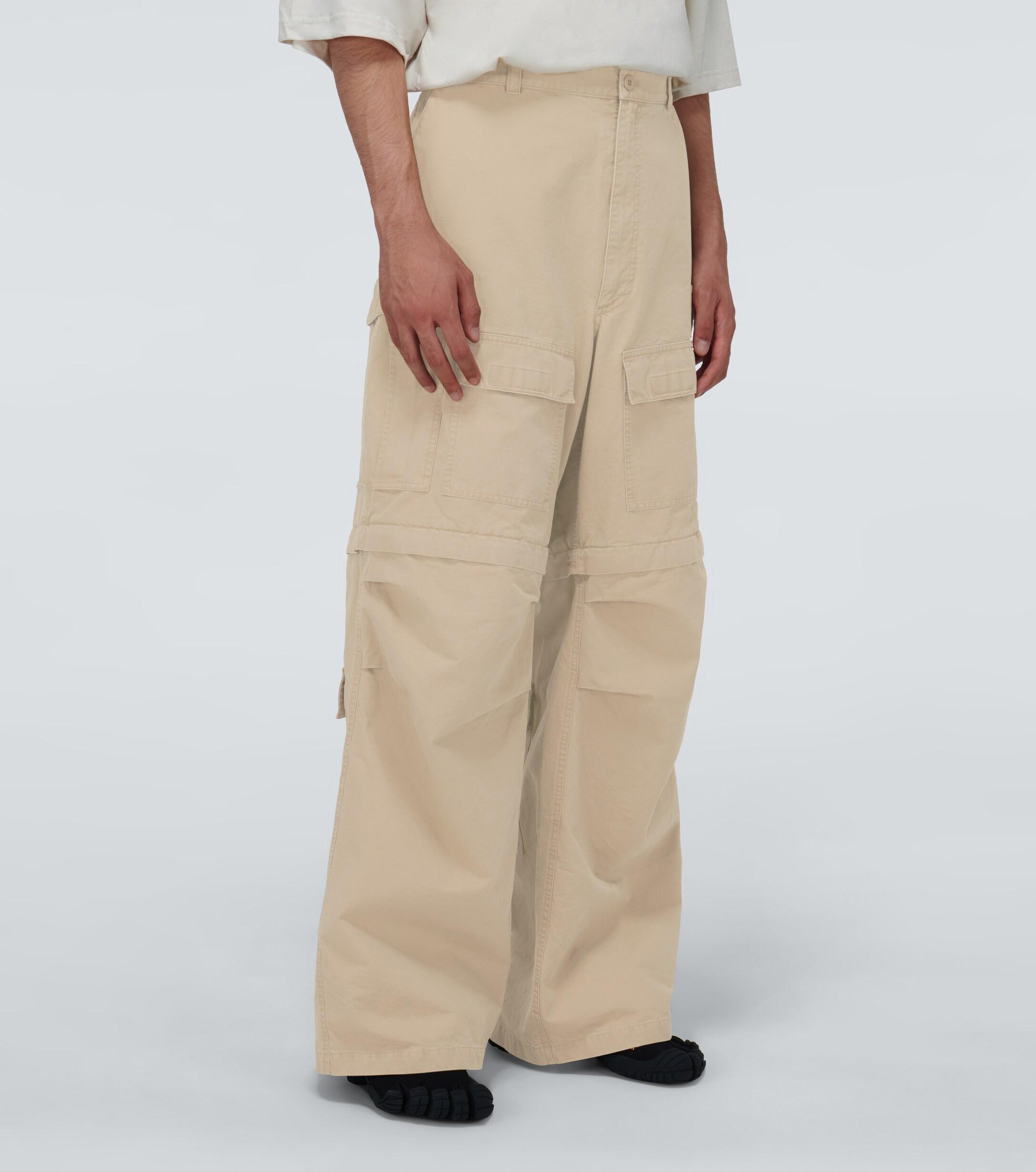 Balenciaga Wide-leg Cargo Pants in Natural for Men | Lyst