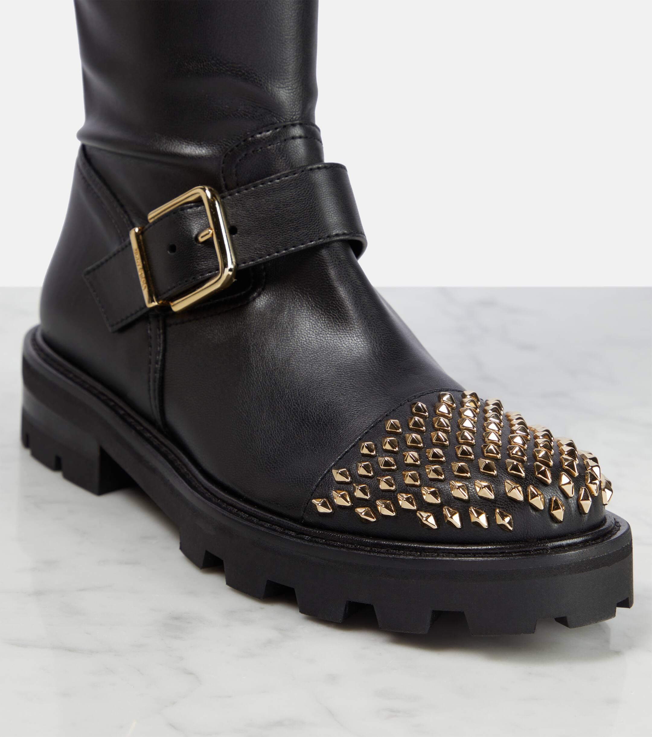 Spiked biker hotsell boots