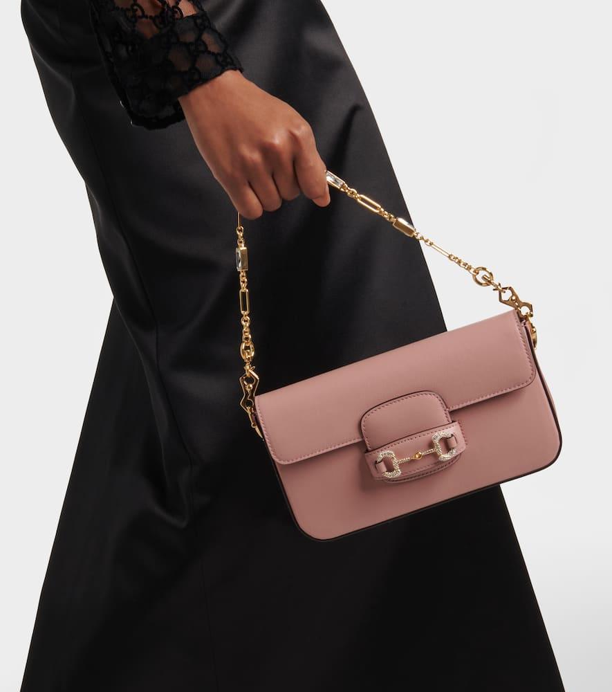 ハンドバッグ GUCCI PINK LEATHER MINI GUCCI HORSEBIT 1955 HANDBAG Horsebit 1955 Mini leather crossbody bag in pink - Gucci