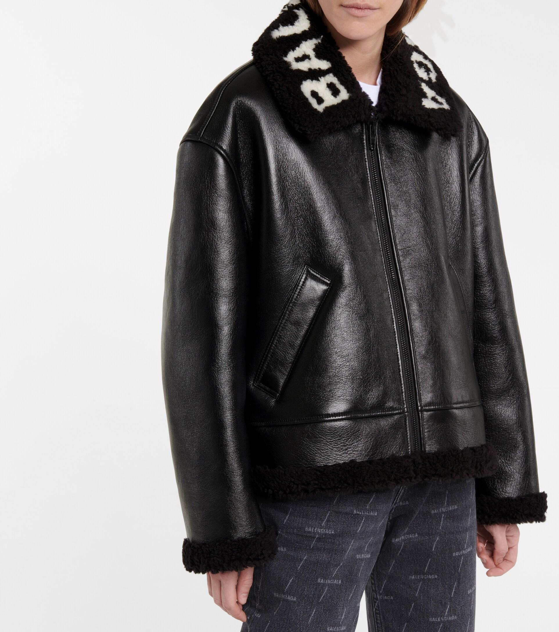 Balenciaga Cocoon Shearling Jacket in Black/White (Black) - Save 63% | Lyst