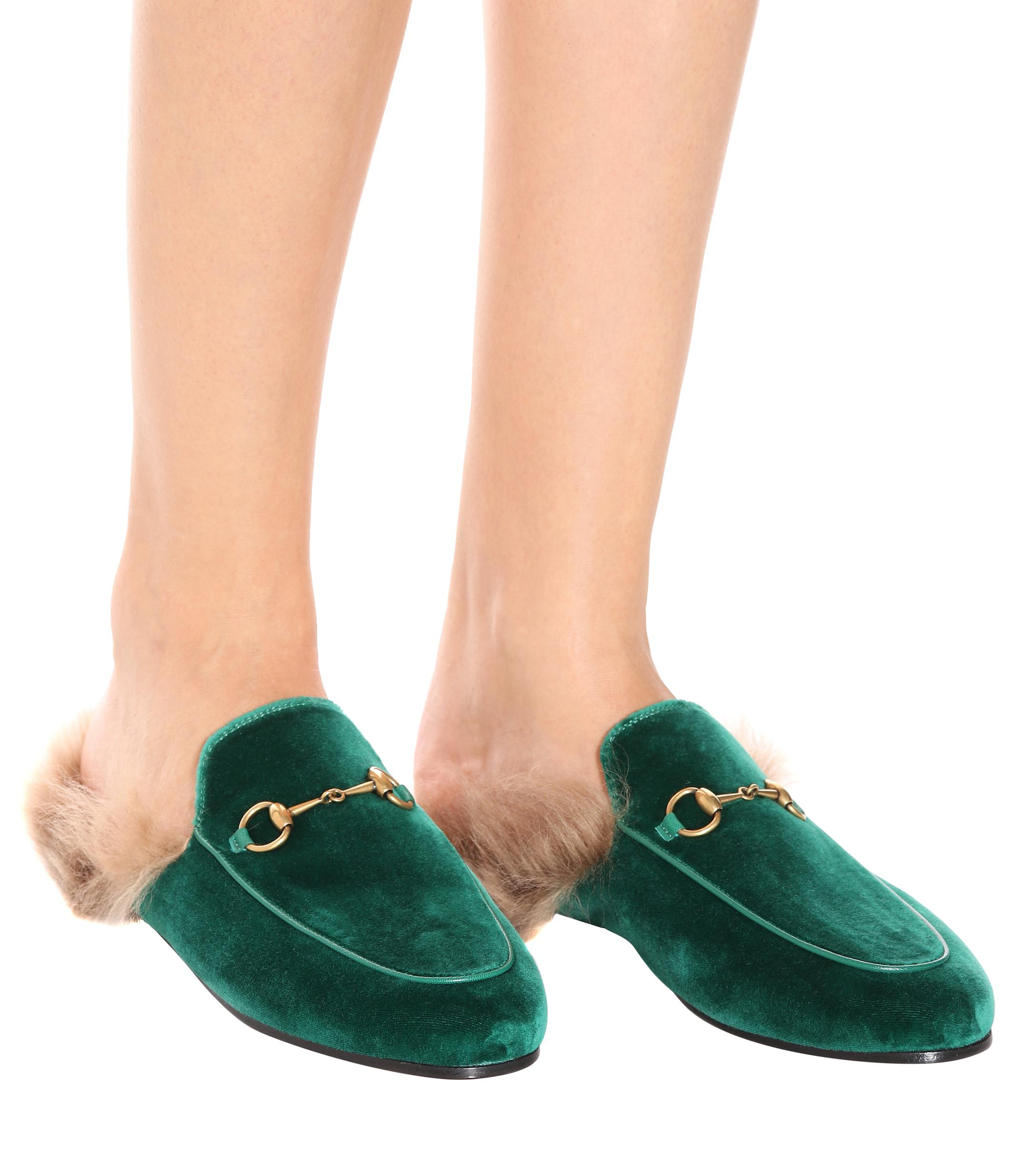 gucci velvet princetown slippers