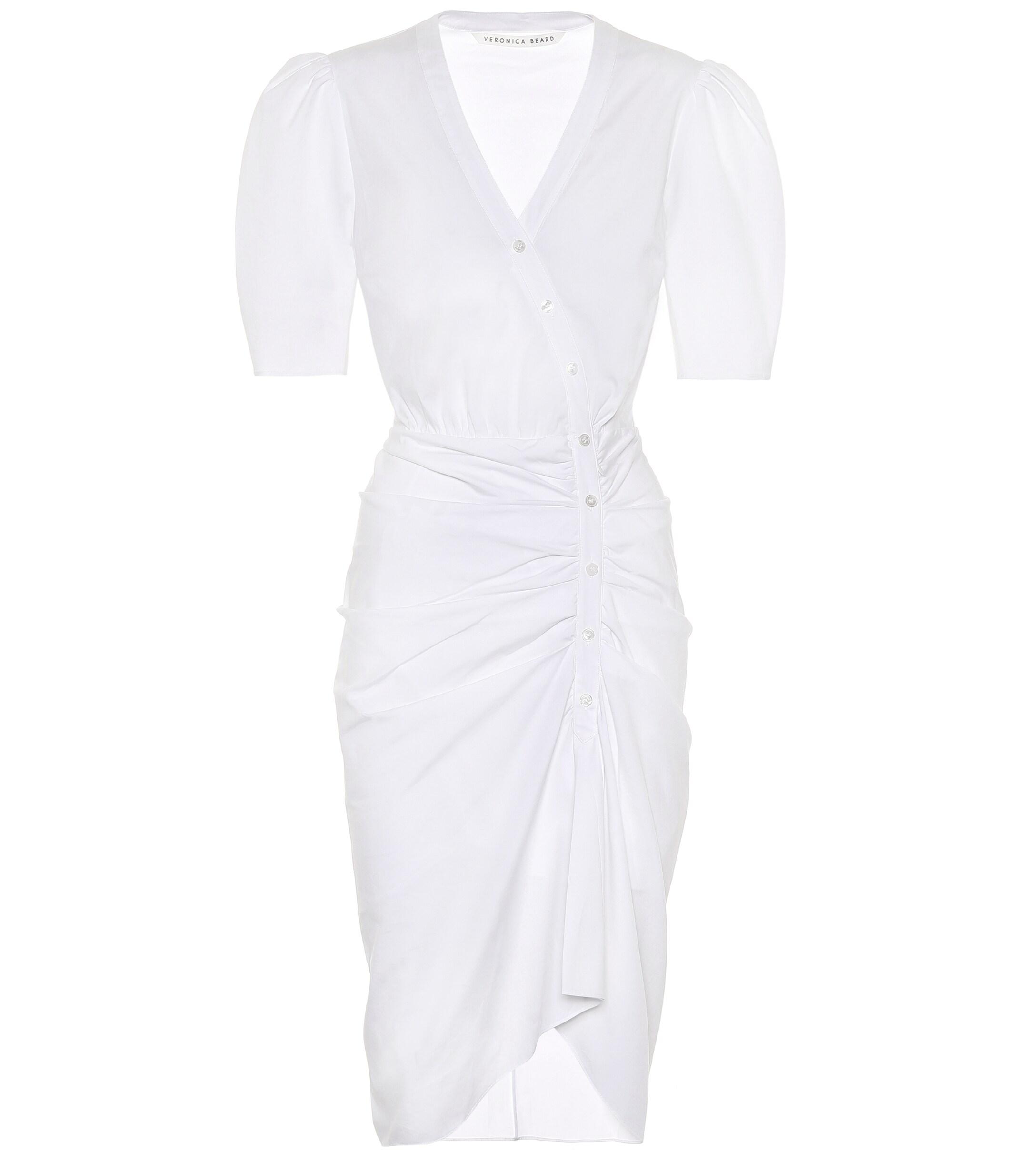 Veronica Beard Atia Cotton Midi Dress in White - Lyst
