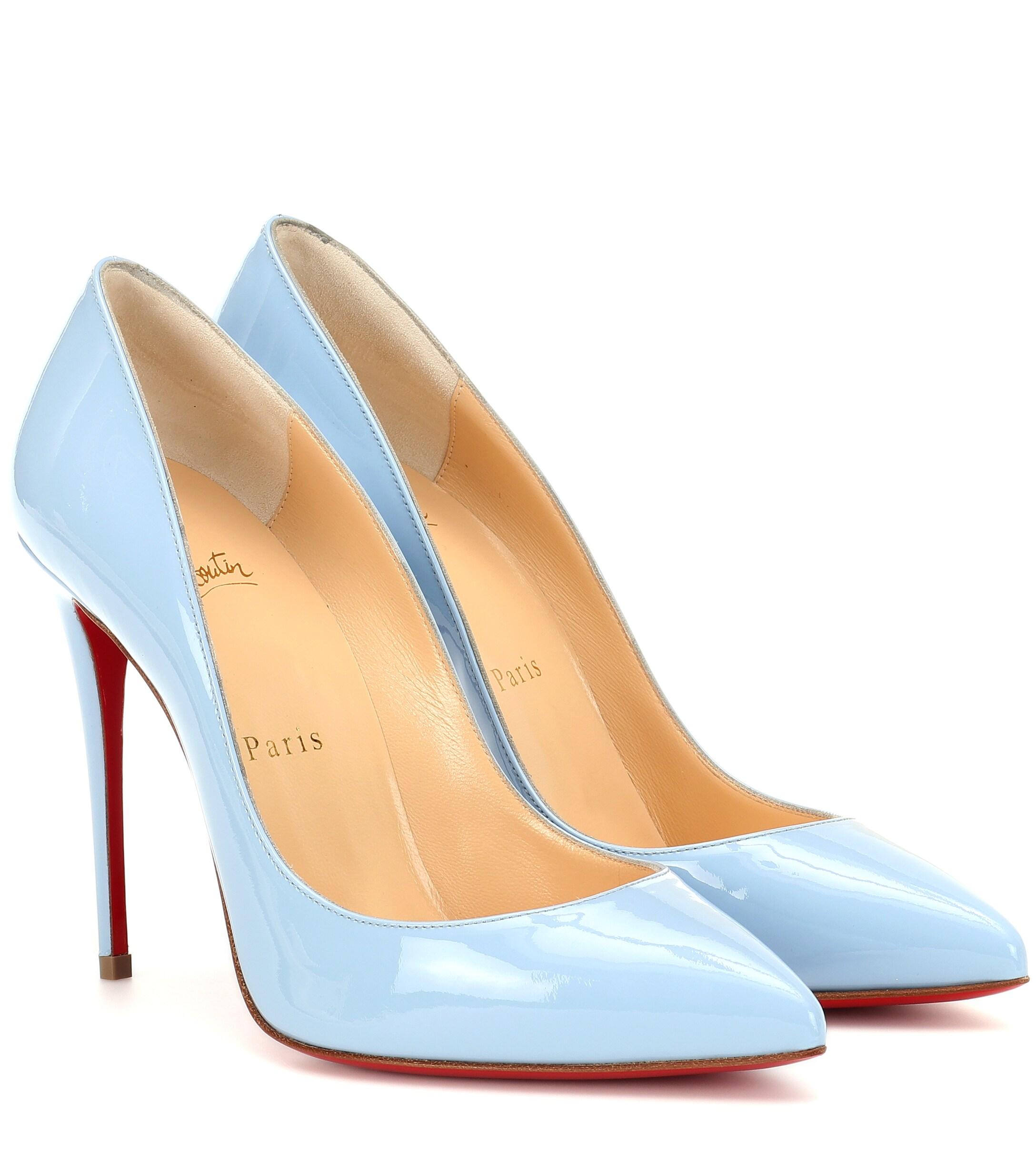 Louboutin Follies Patent Leather Pumps in Blue | Lyst