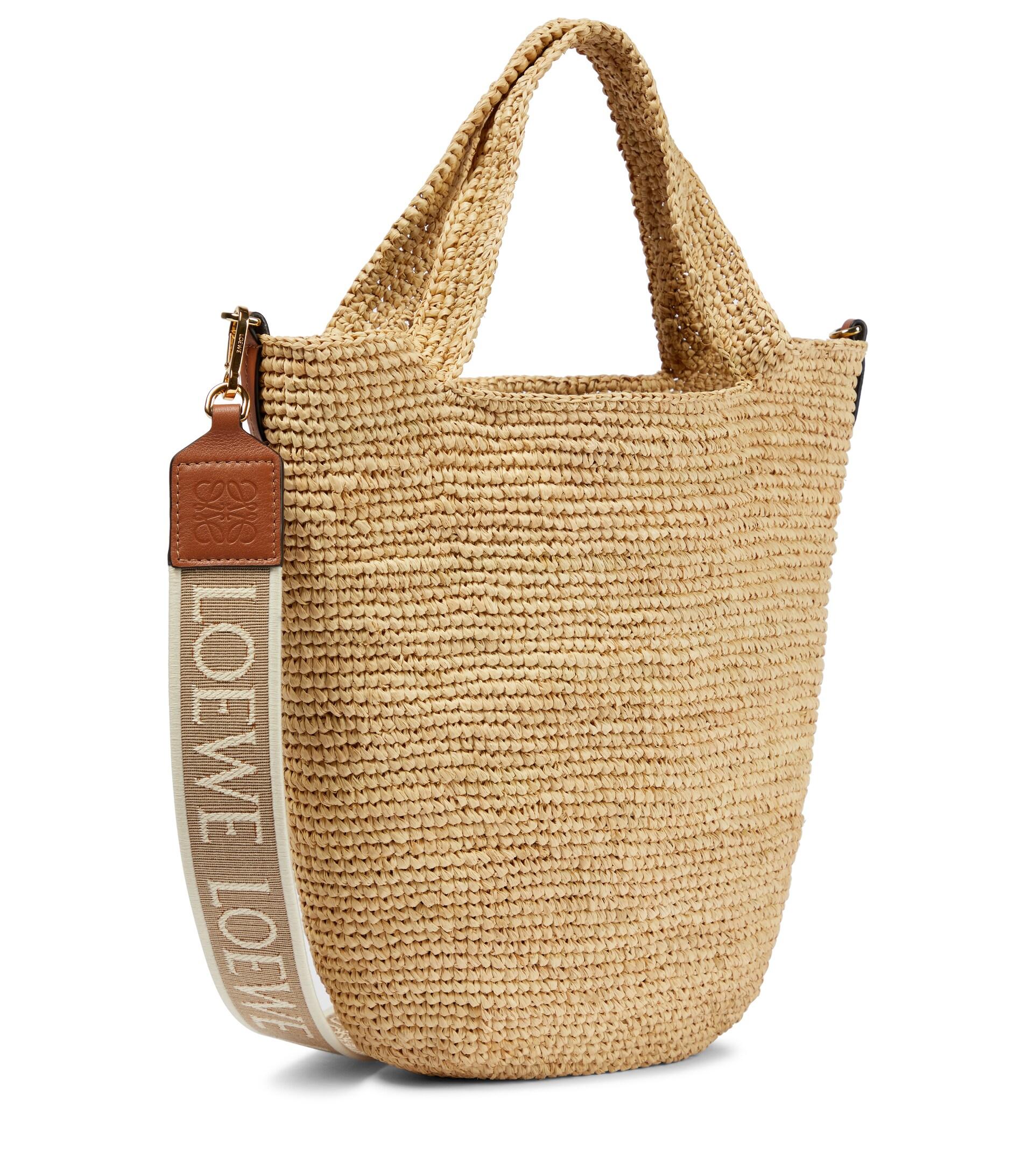 loewe mini raffia bag