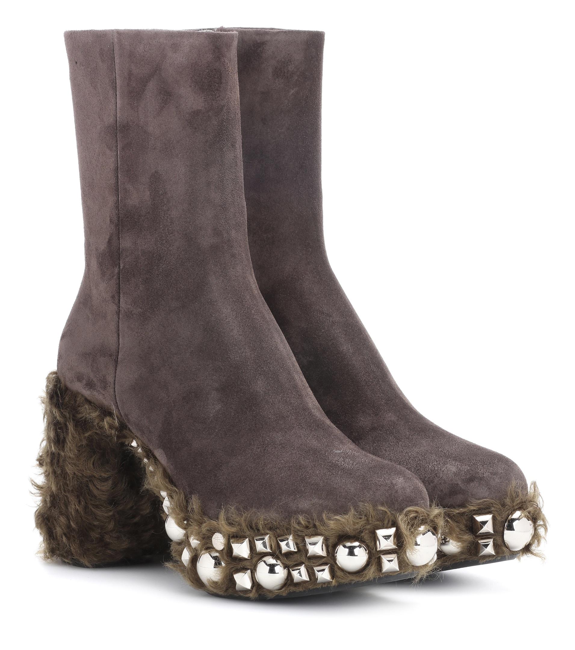 miu miu canvas ankle boots