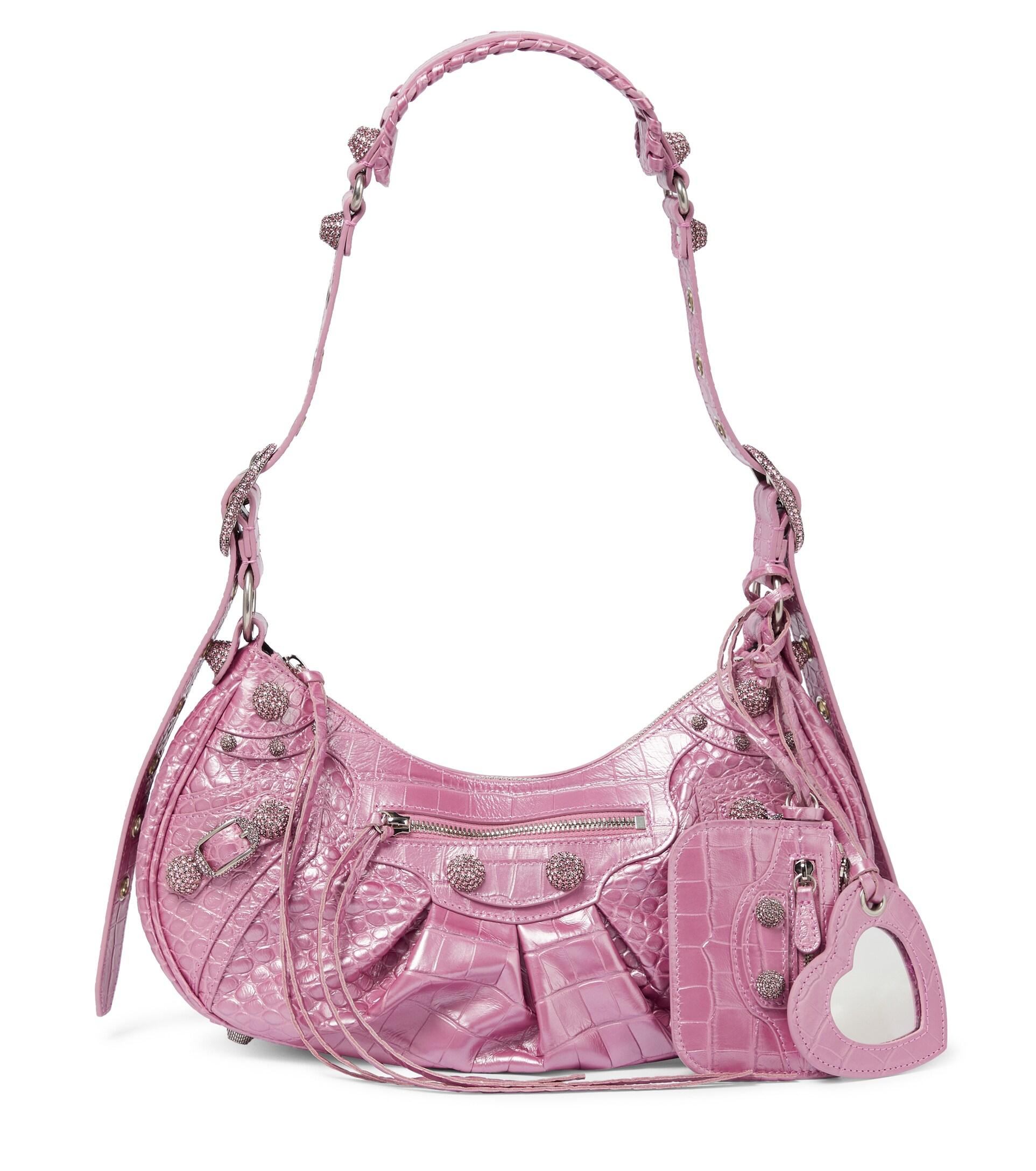 Balenciaga Le Cagole Small Leather Shoulder Bag in Pink | Lyst