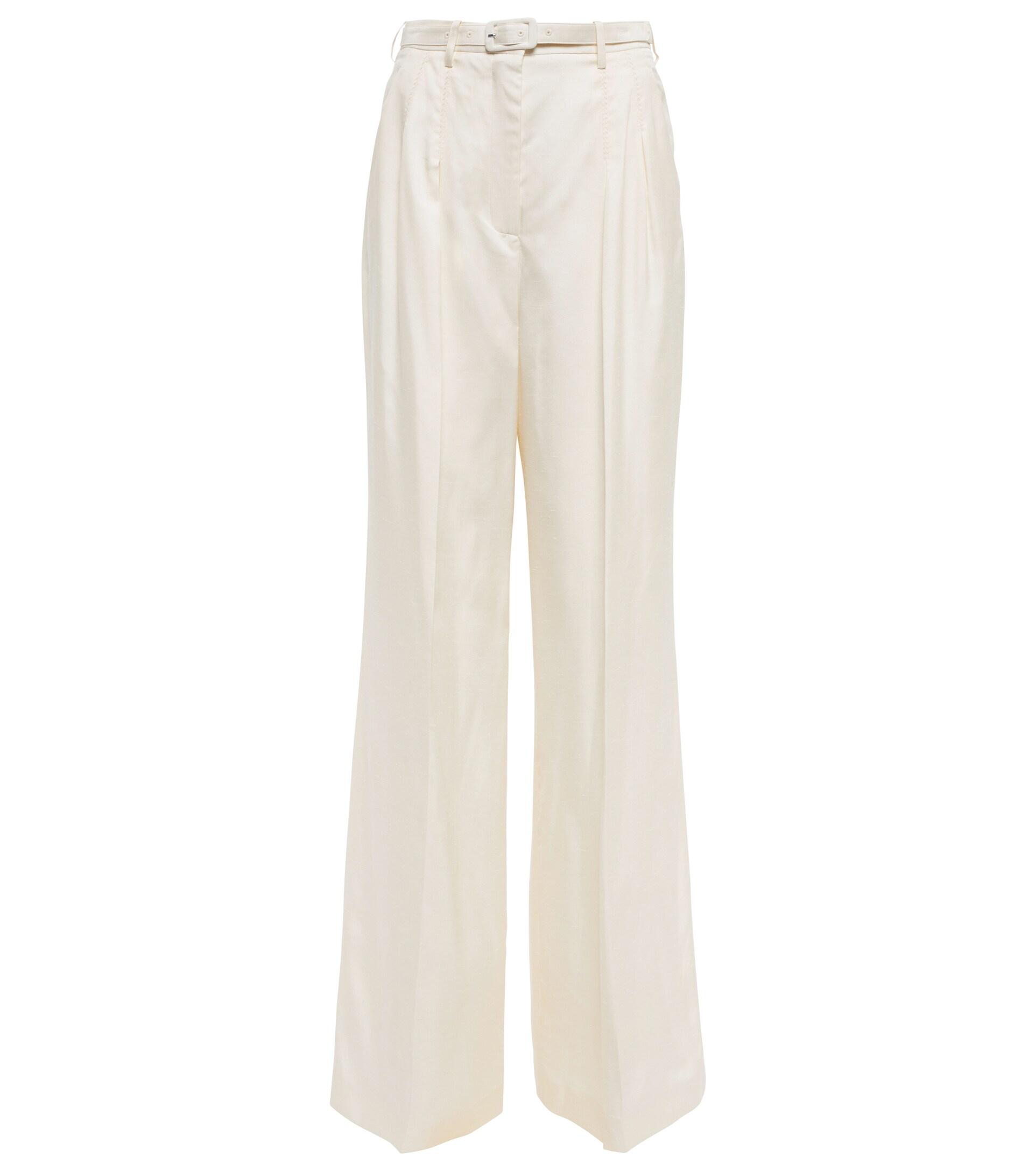 Gabriela Hearst Vargas Silk Pants in White | Lyst