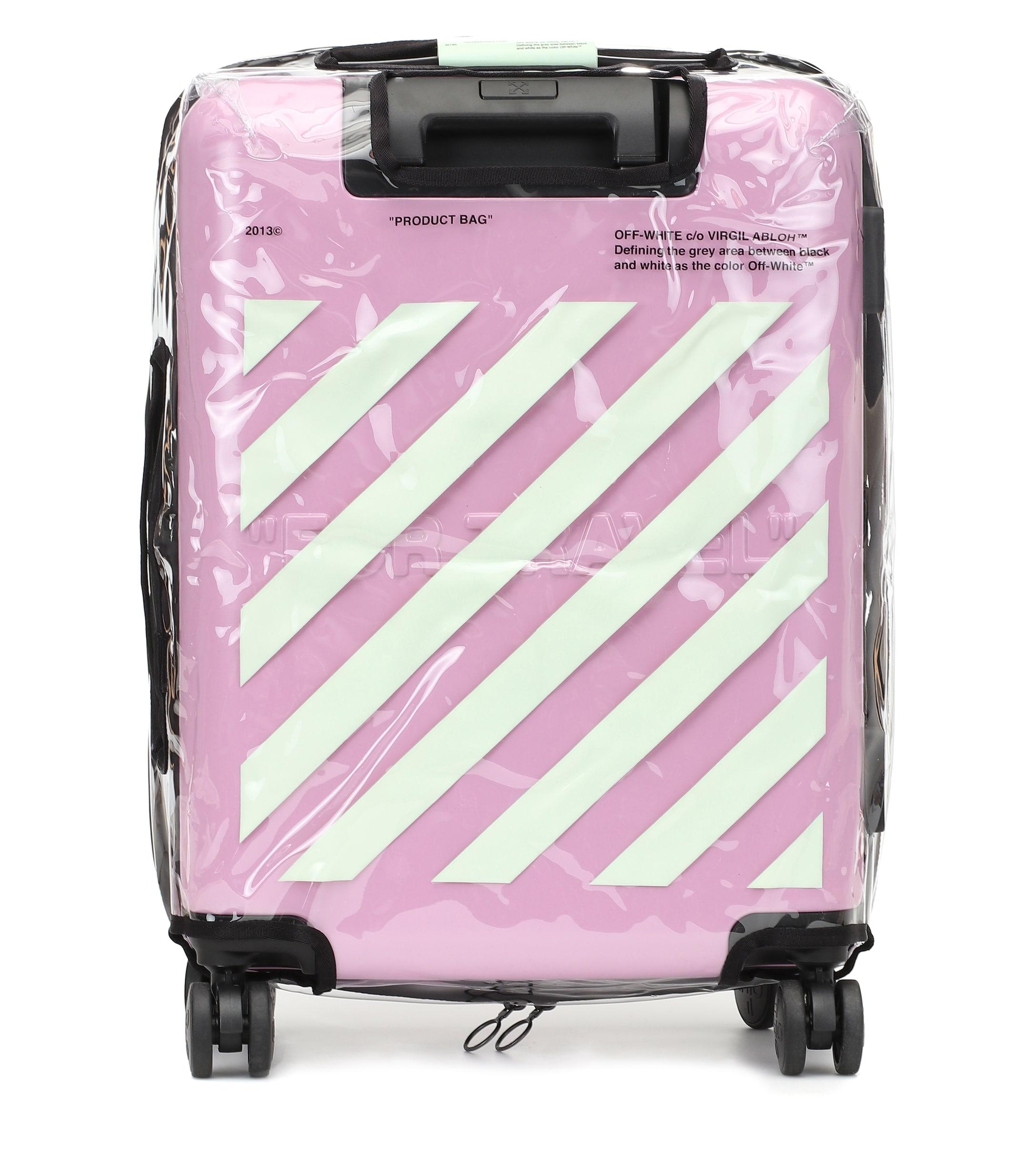 off white luggage pink