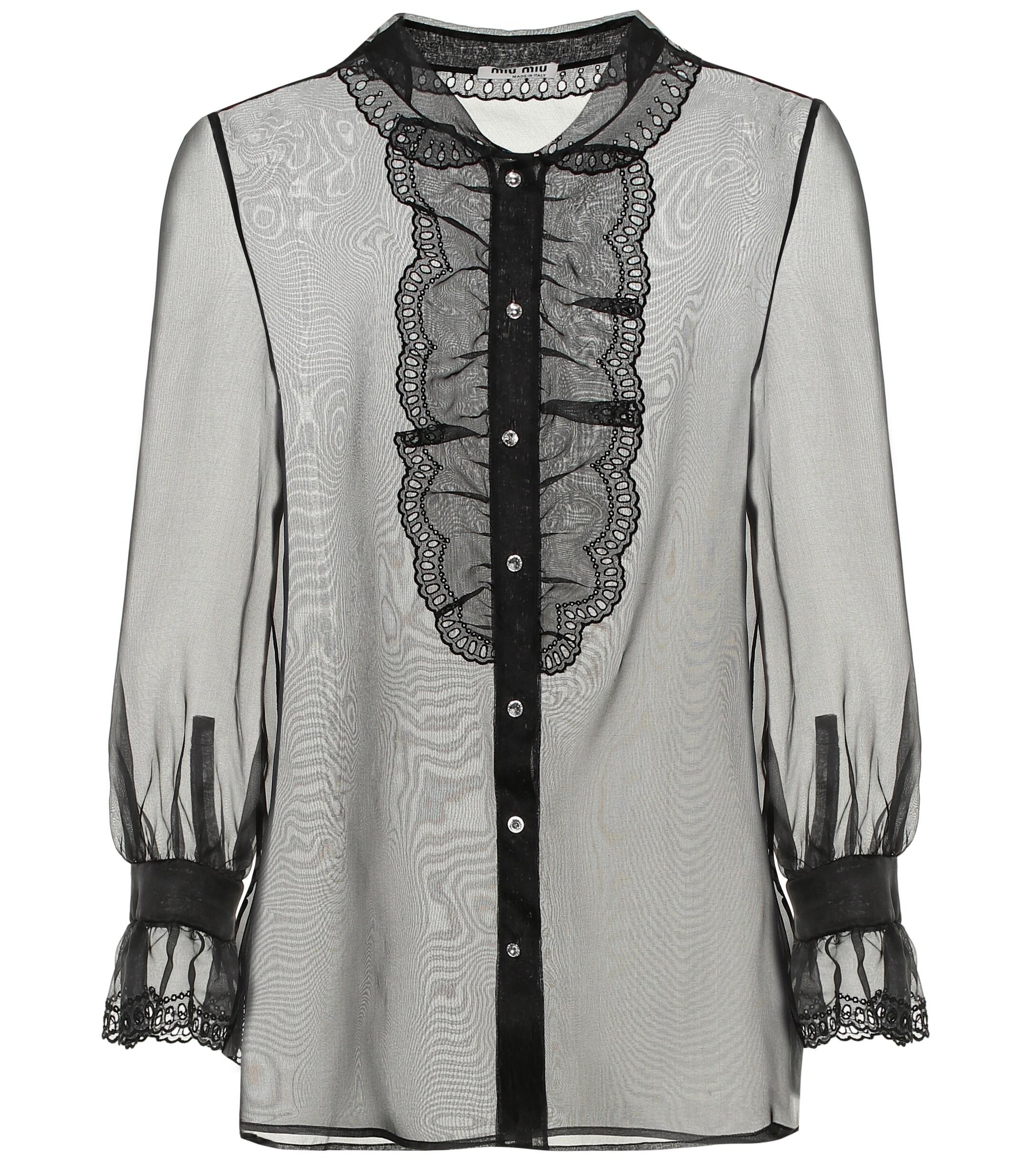 miu miu embroidered blouse