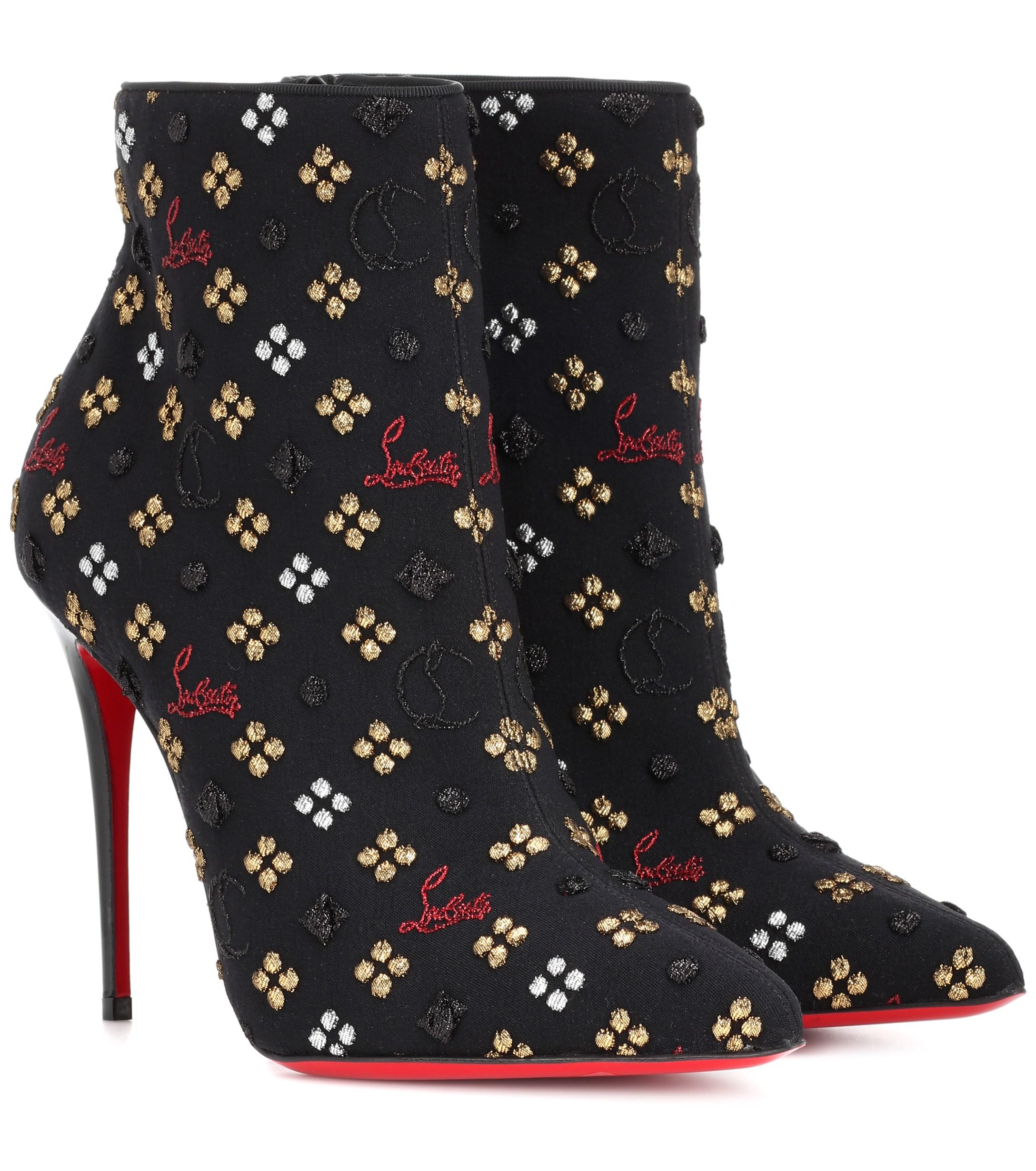 Christian Louboutin Leather So Kate Studded Boots in Black | Lyst