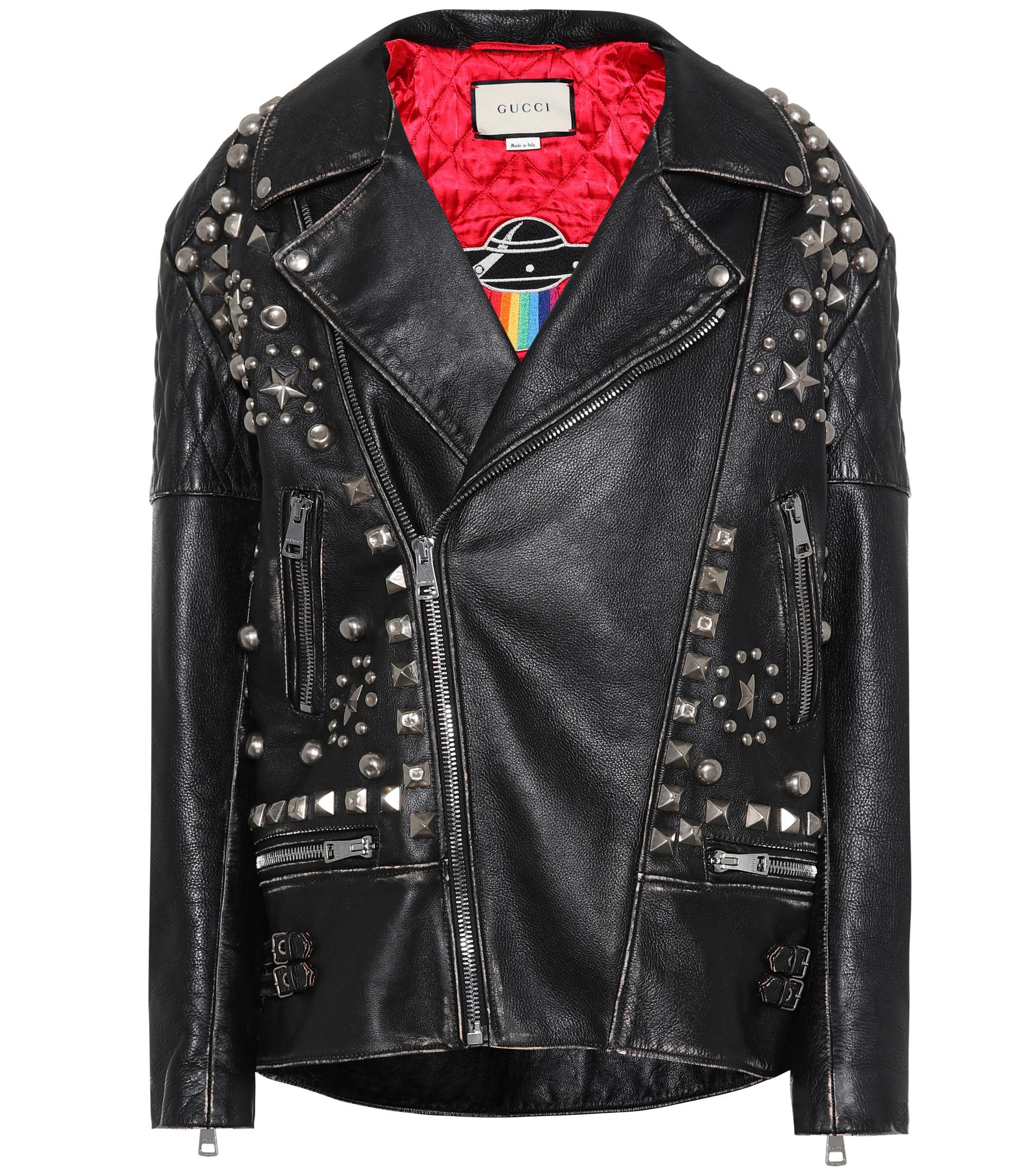gucci studded leather jacket