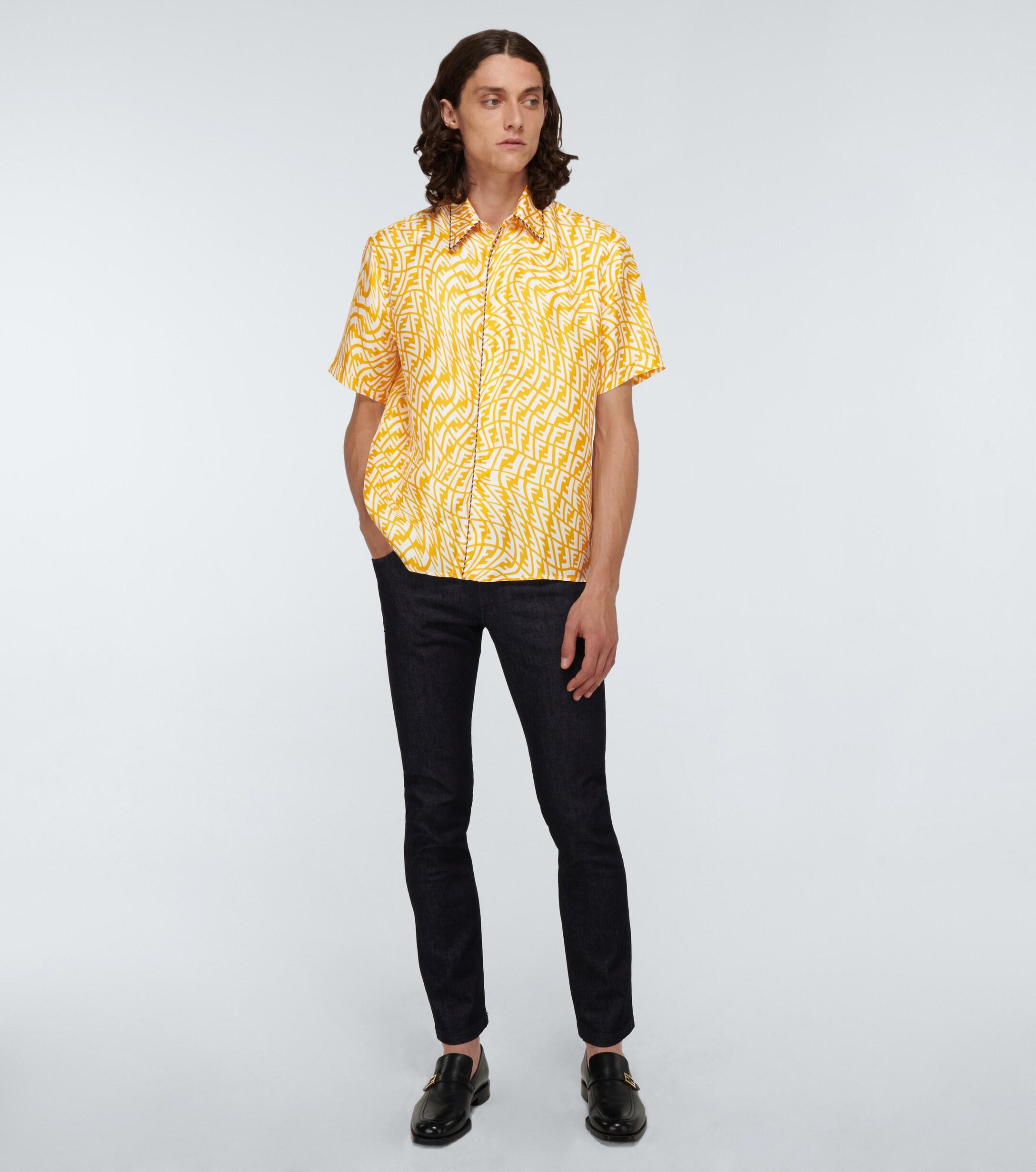 Fendi Ff Vertigo Short-sleeved Shirt in Yellow for Men | Lyst