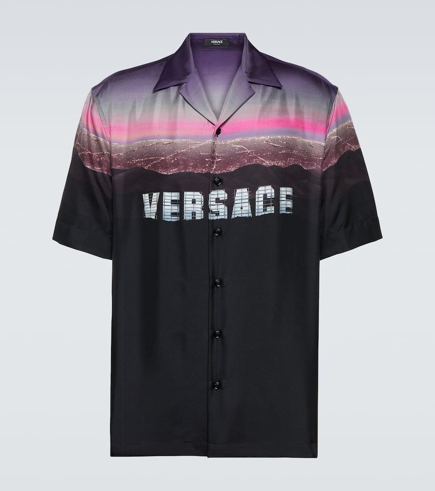 Selectiekader Ster Integreren Versace Hills Print Silk Shirt in Black for Men | Lyst