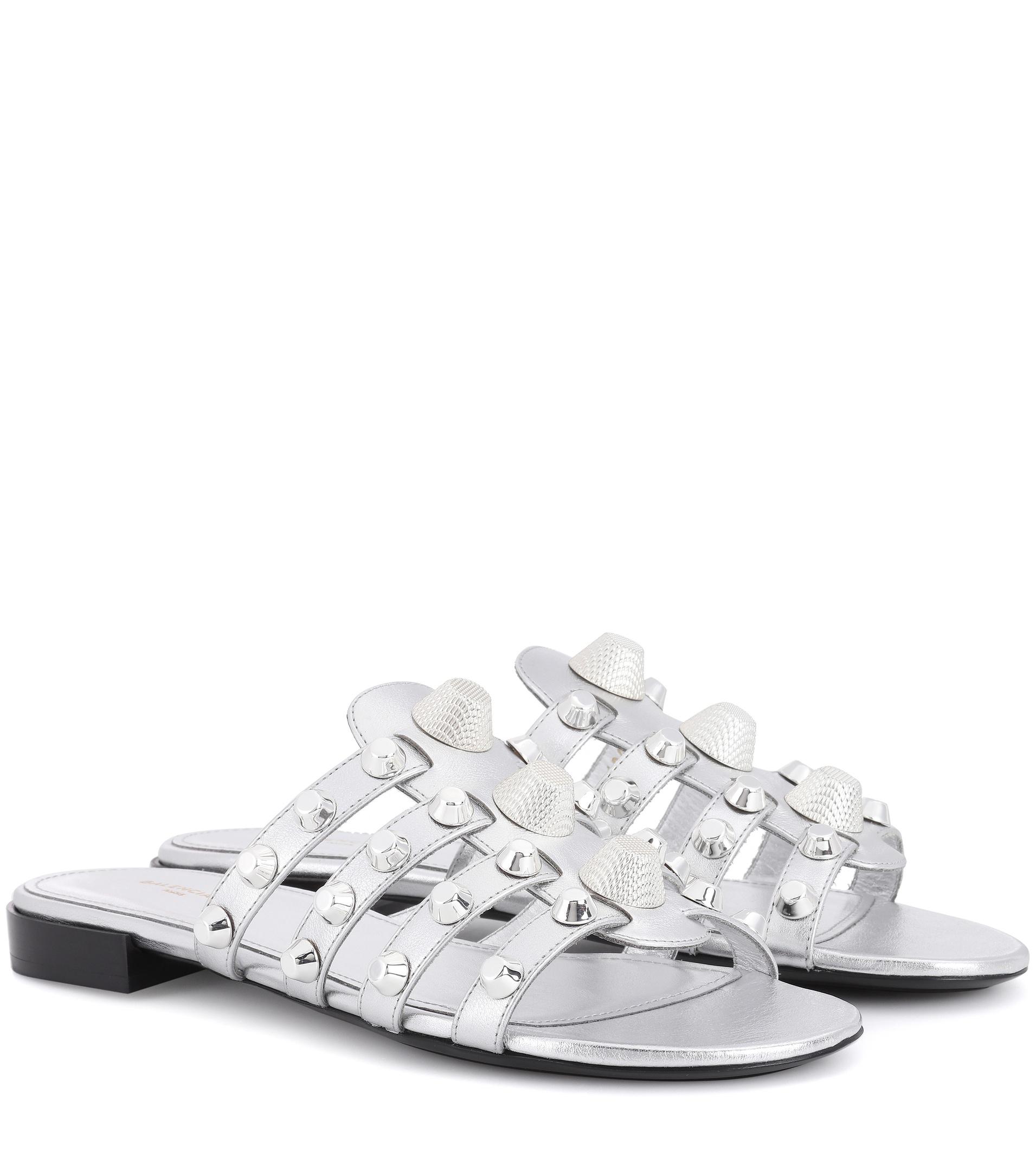 balenciaga silver sandals