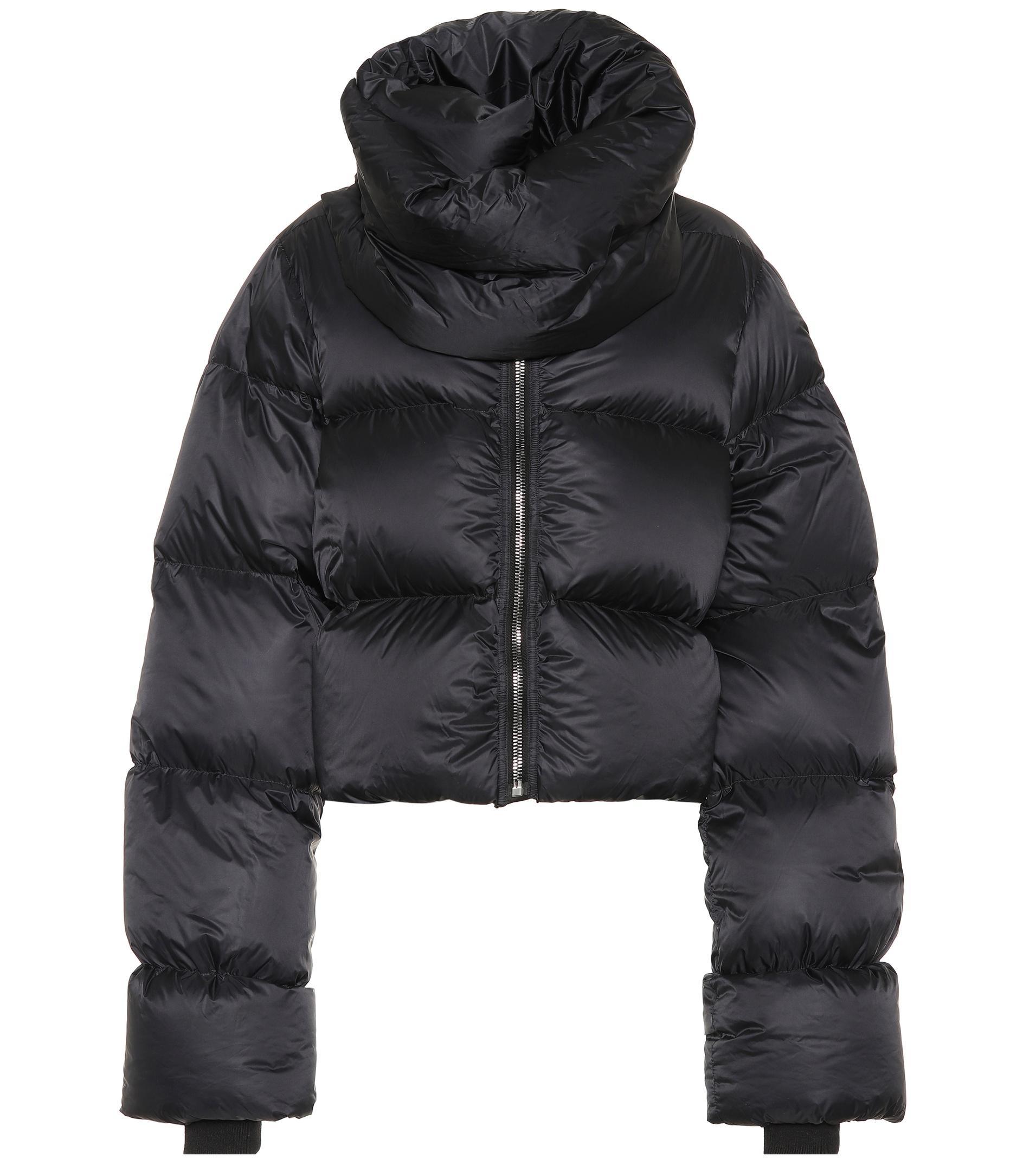 Rick Owens Synthetic Funnel-neck Puffer Coat in Black - Lyst