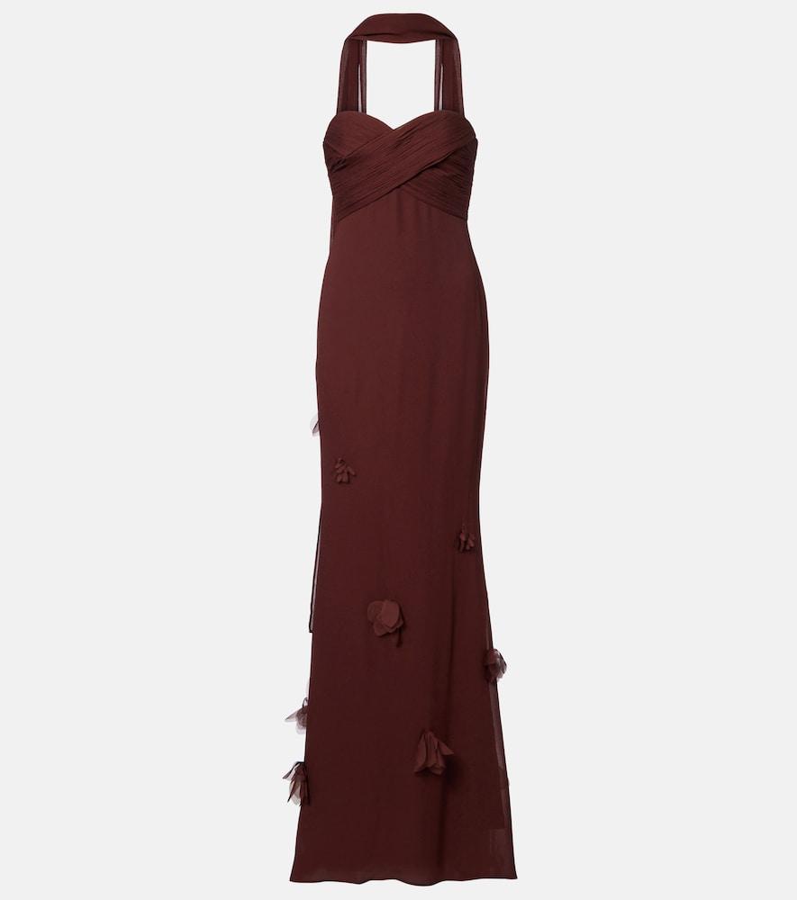 veranera cut out halter maxi dress Maygel Coronel Veranera Burgundy/ Wine Maxi Dress