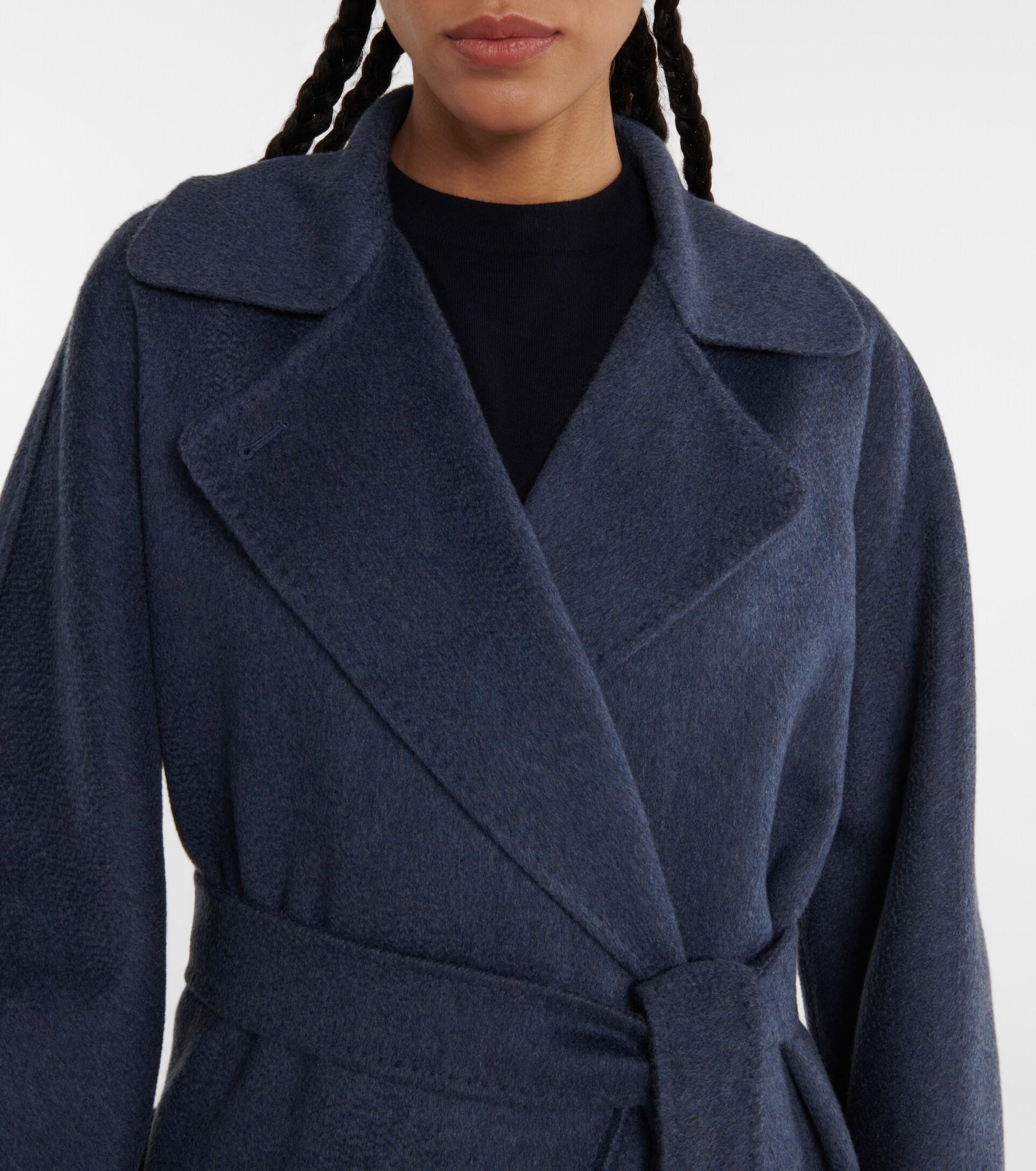 Max Mara Feluca Cashmere Coat in Blue | Lyst