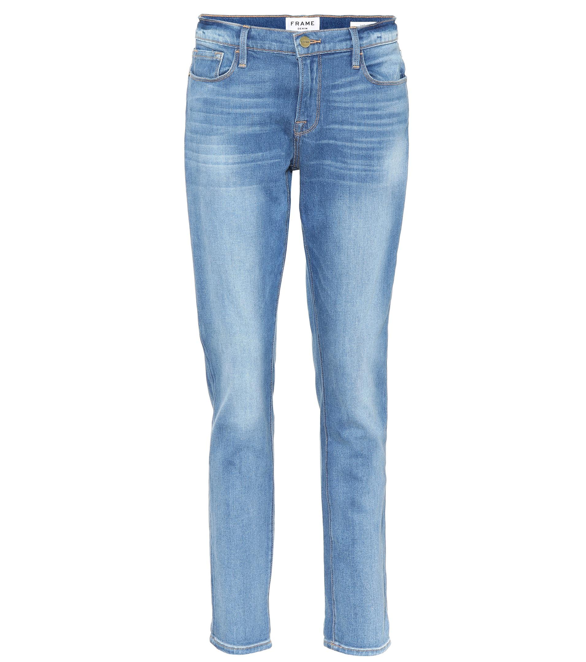 FRAME Denim Le Garçon Crop Jeans in Blue - Lyst