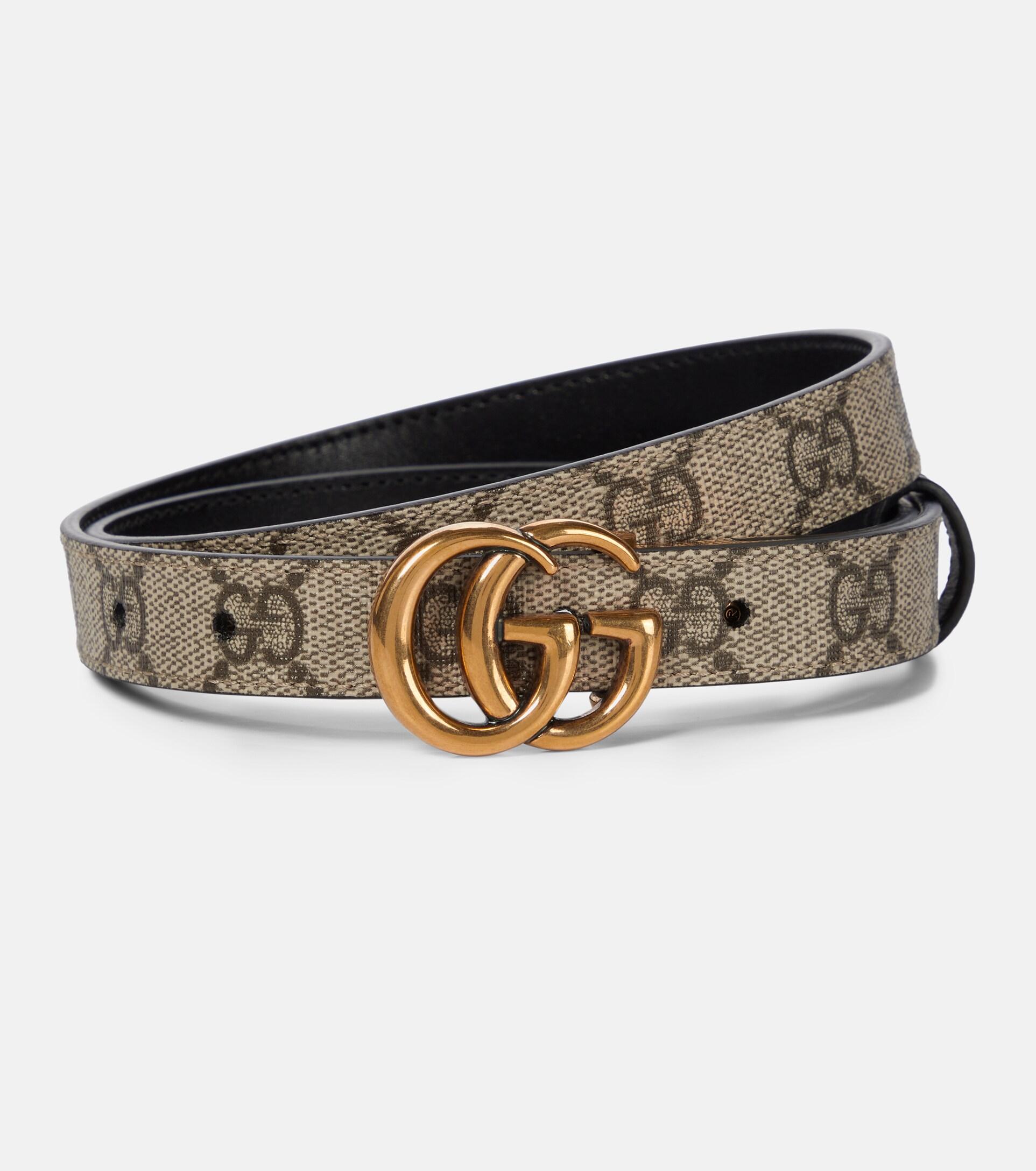 Gucci GG Supreme And Leather Reversible Belt in Black | Lyst