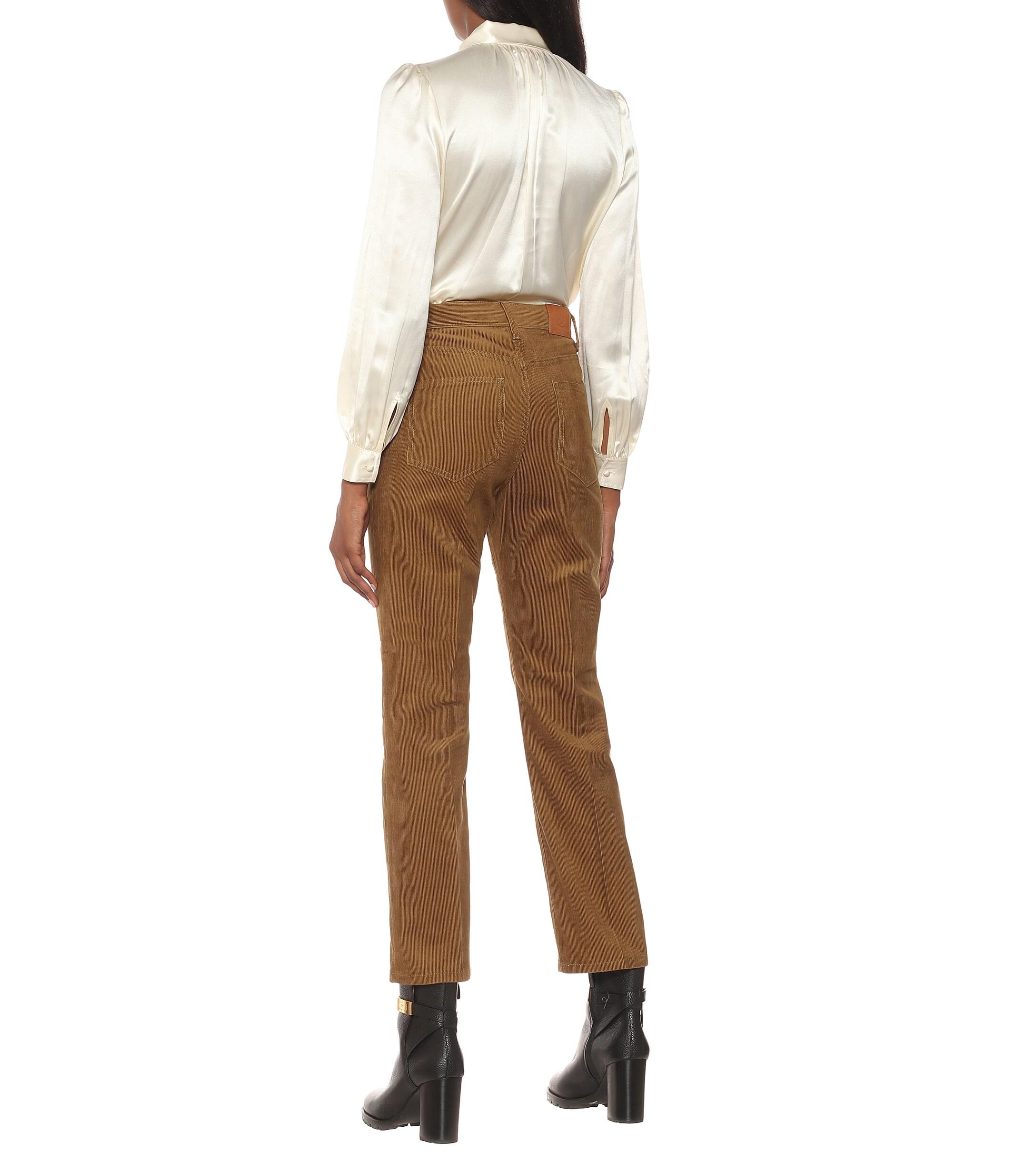 Tory Burch High-rise Cotton Corduroy Pants - Lyst