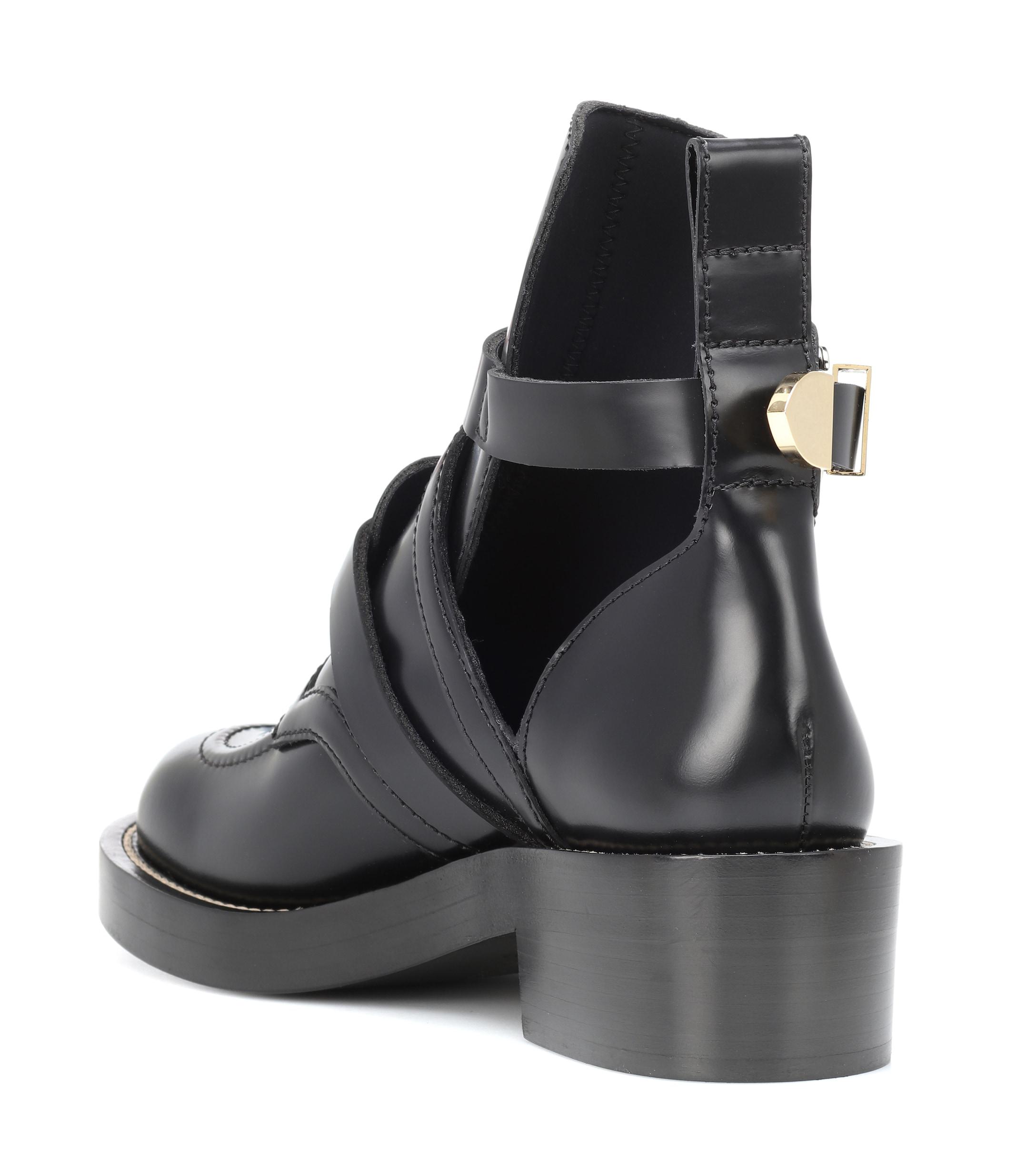 Balenciaga Leather Women's Ceinture Ankle Boots in Blue (Black) | Lyst