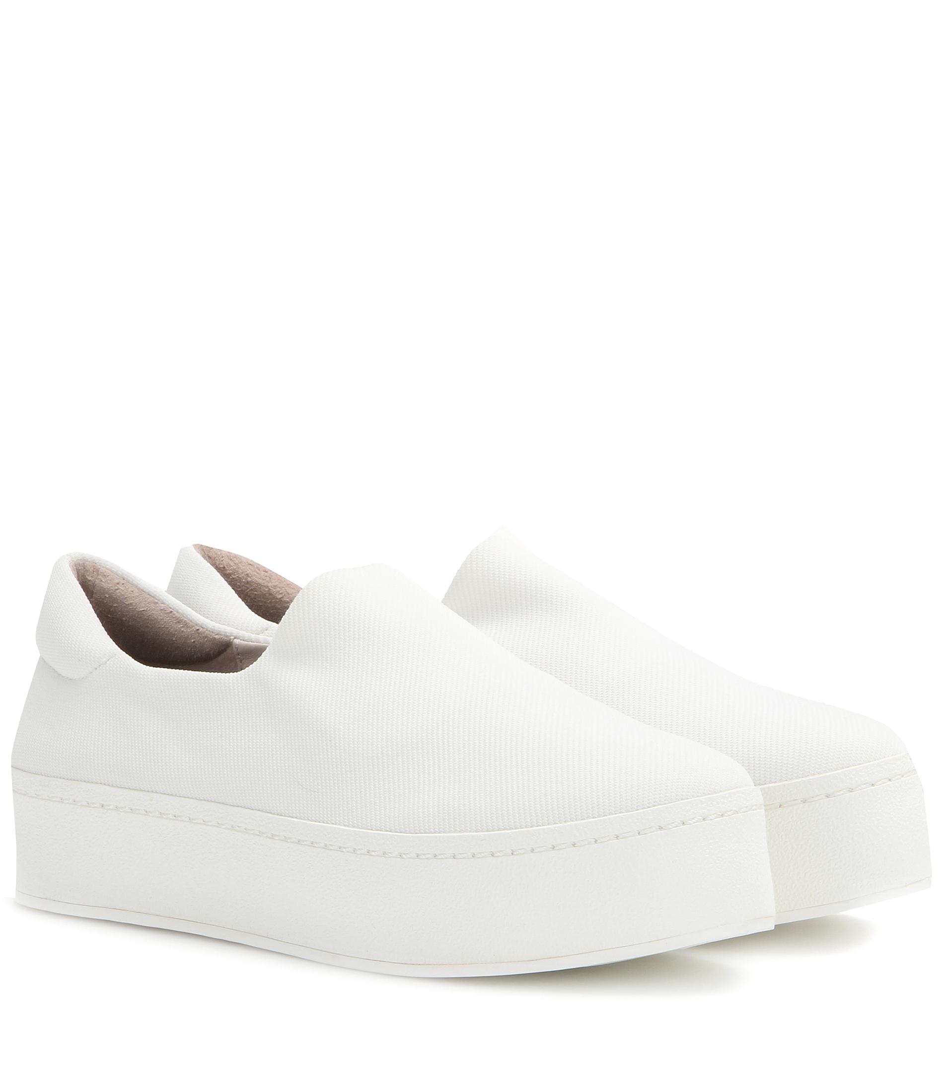 slip on white platform trainers