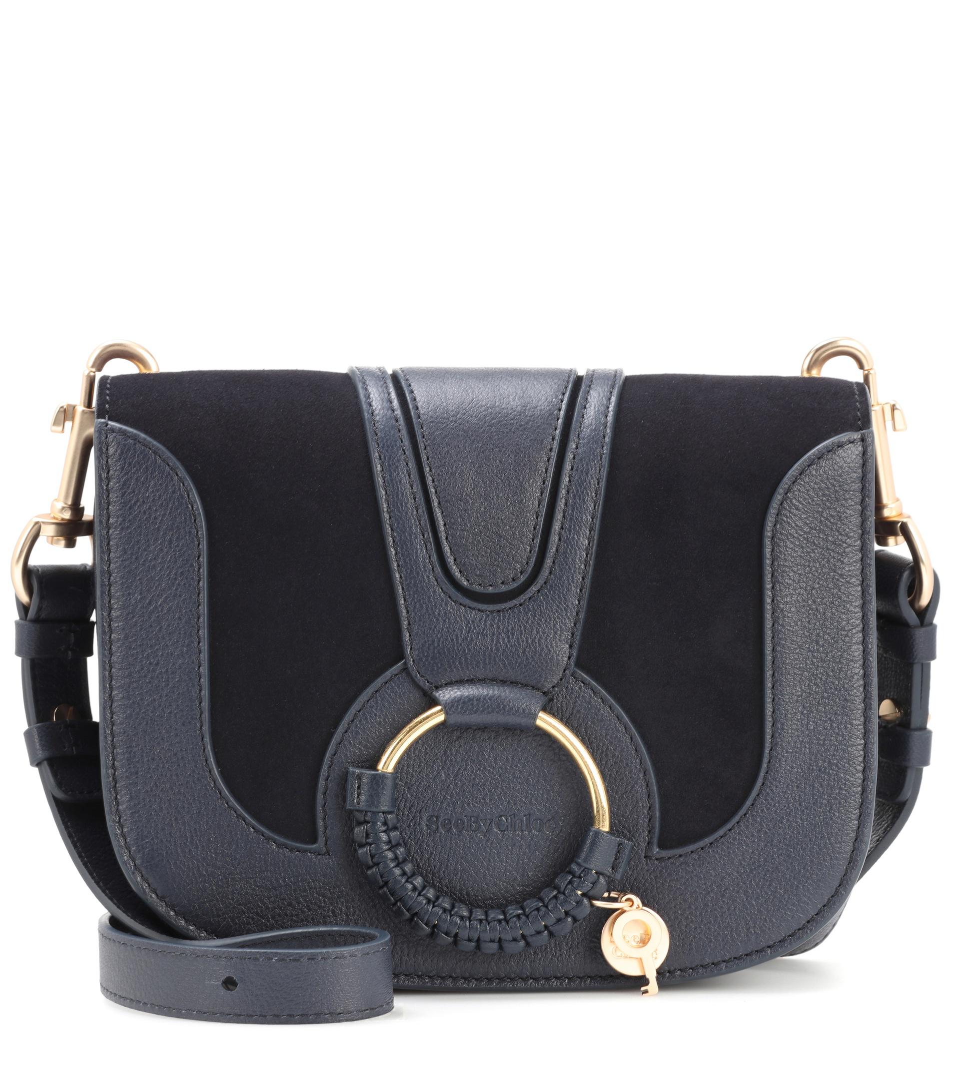 See By Chloé Suede Hana Medium Leather Shoulder Bag in Black - Lyst
