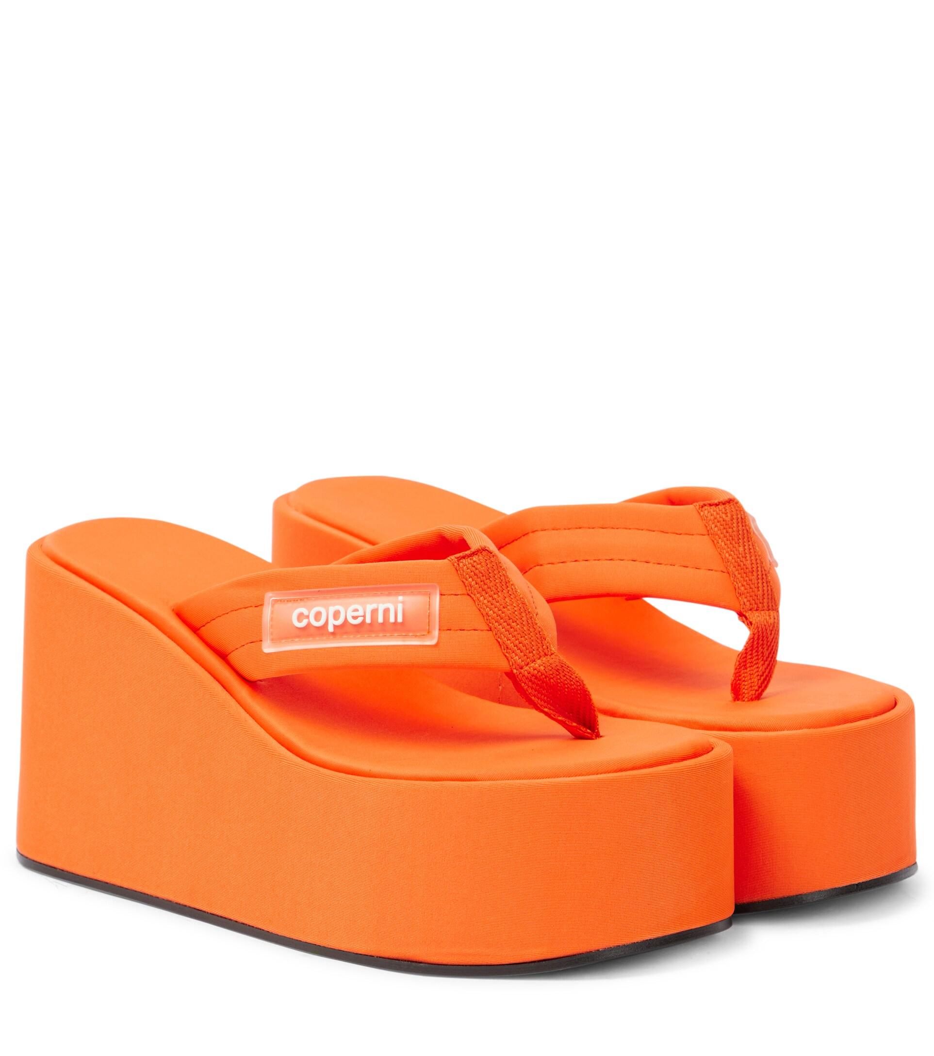 Coperni Platform Thong Sandals in Orange | Lyst