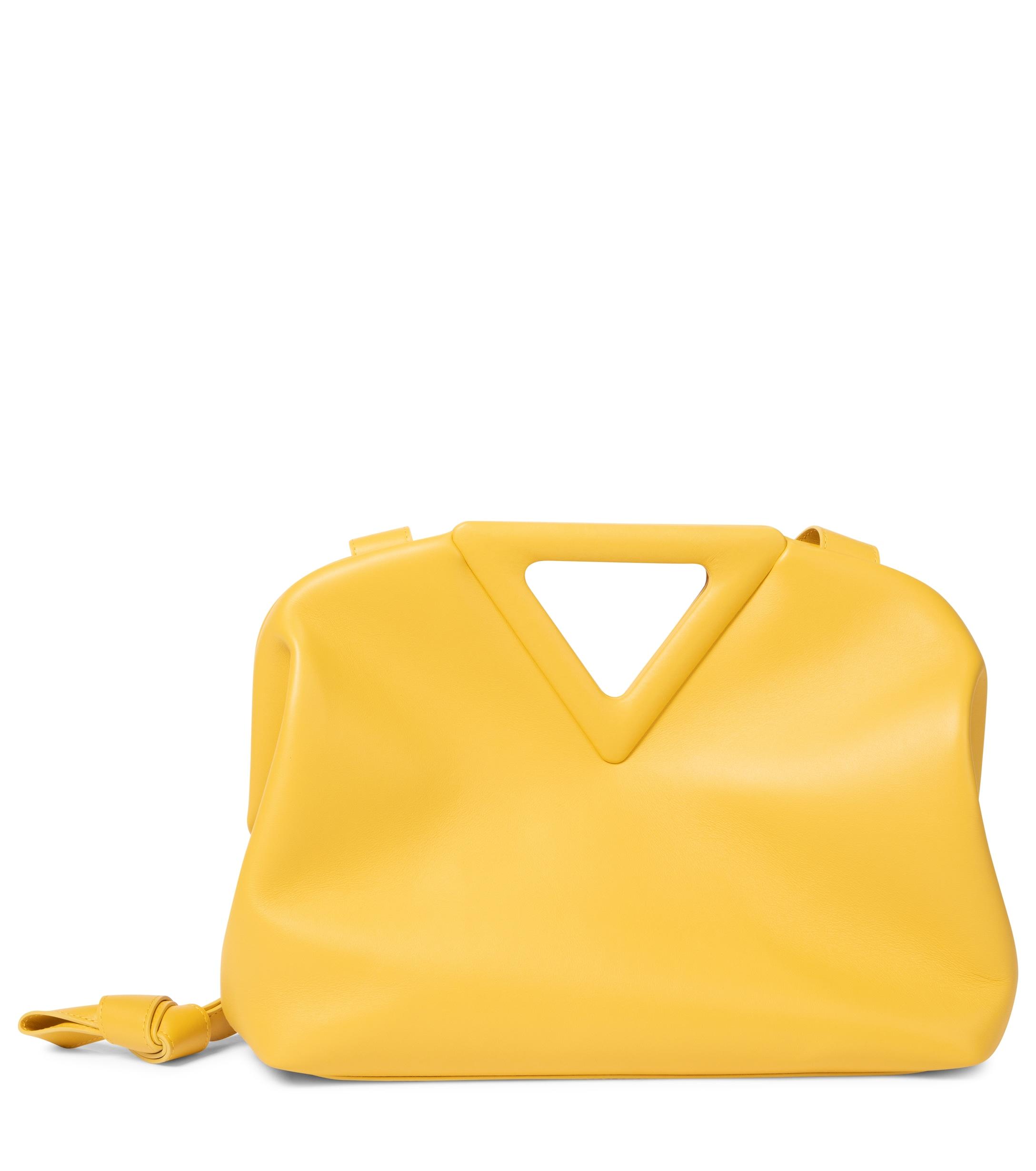 Bottega Veneta The Triangle Leather Shoulder Bag in Yellow - Lyst