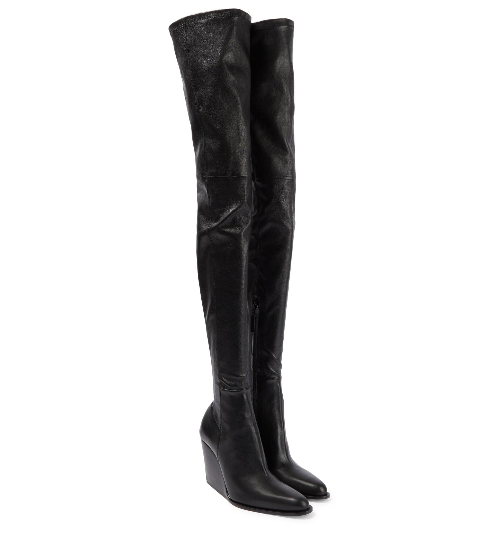 Victoria Beckham Camille Leather Over The Knee Boots In Black Lyst 