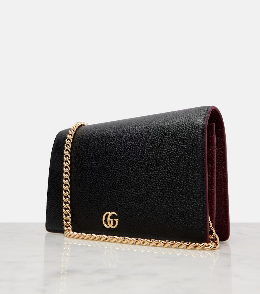 Gucci Gg Petite Marmont Leather Wallet On Chain in Black Lyst UK